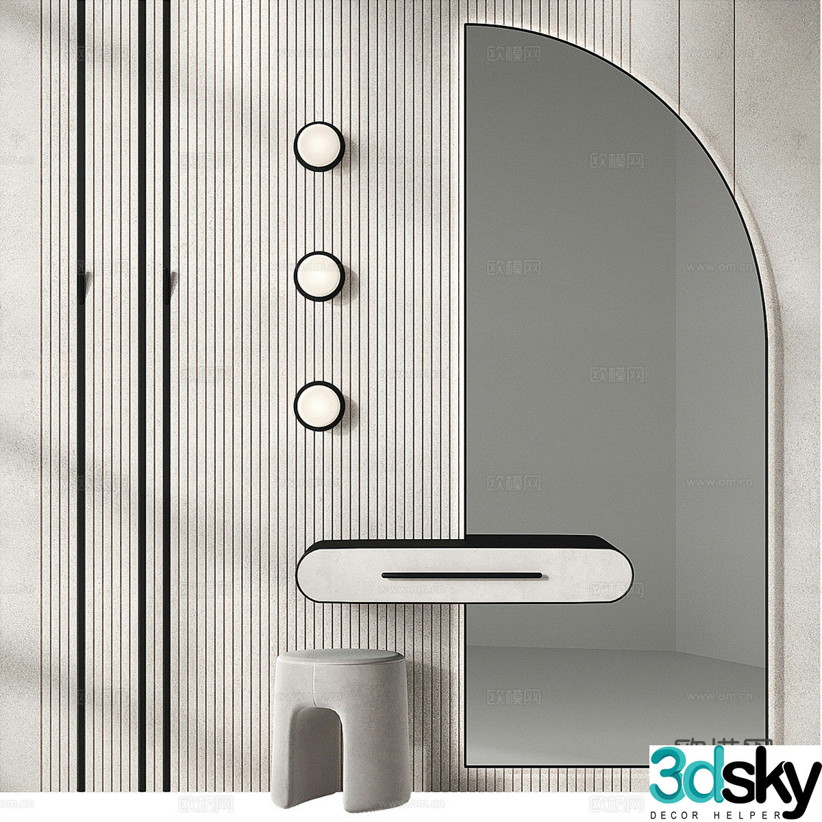 New Chinese dressing table 3D model