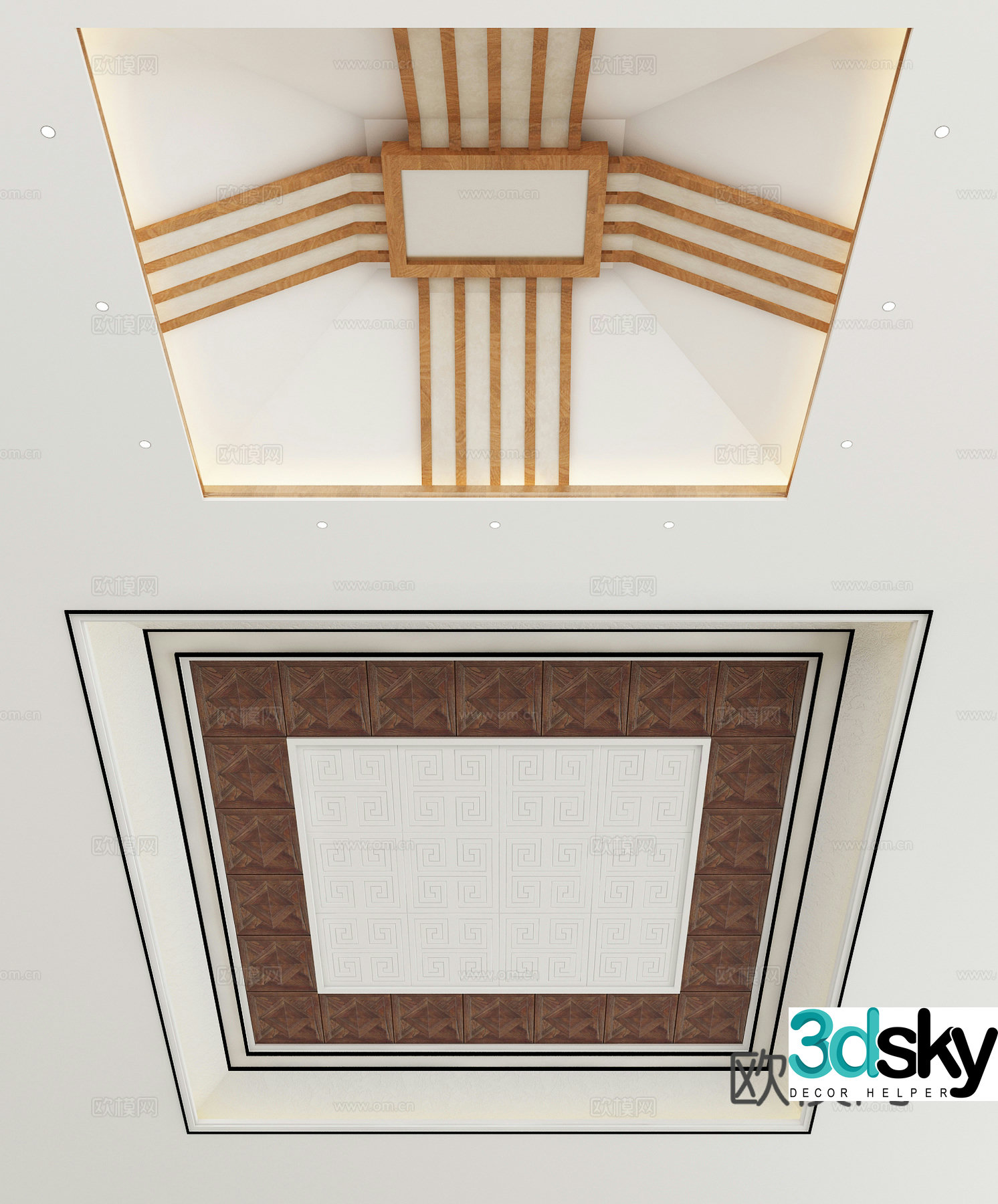 New Chinese style ceiling 3D model