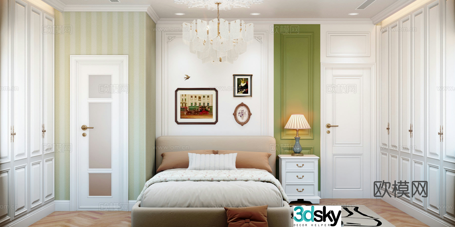 European bedroom 3D model 3D model