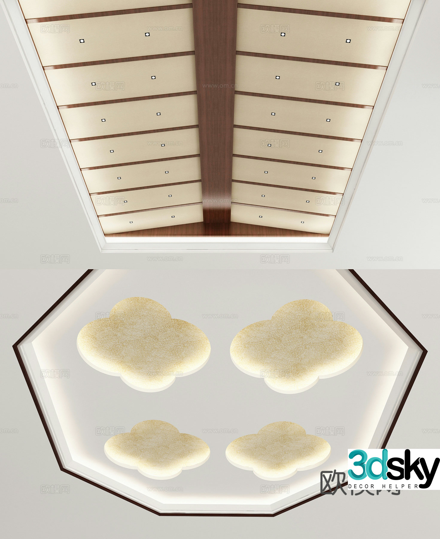 New Chinese style ceiling 3D model