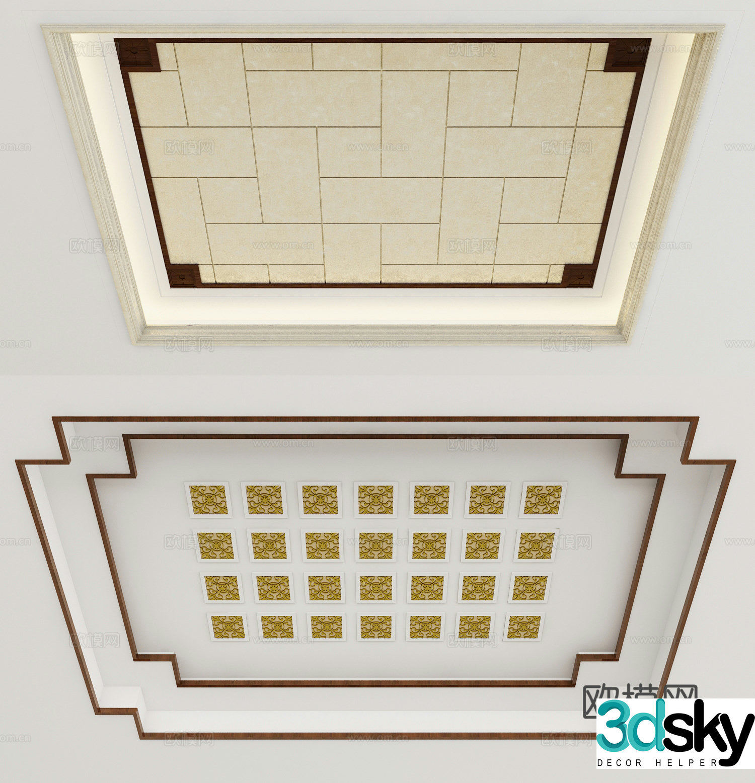 New Chinese style ceiling 3D model