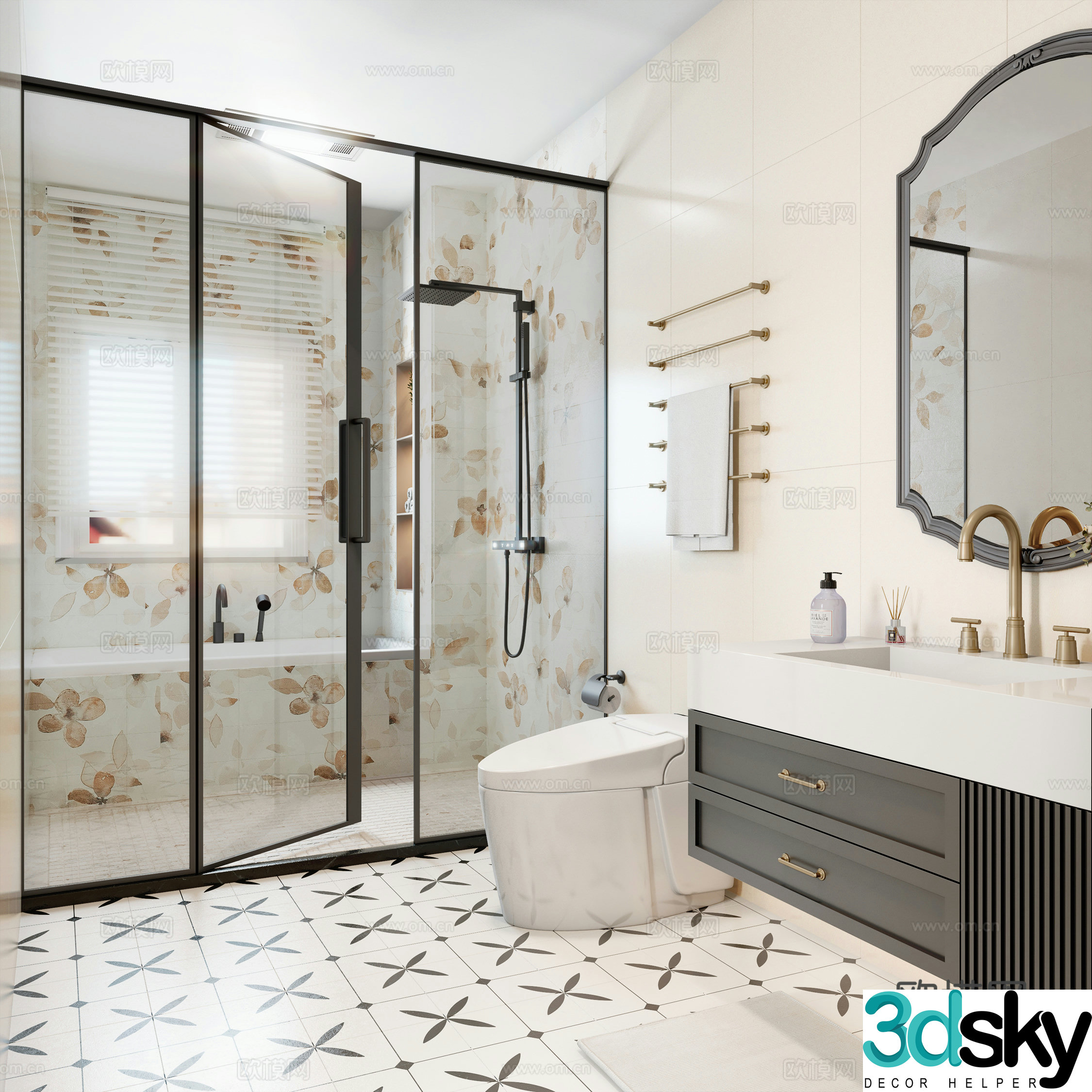 European bathroom 3D model