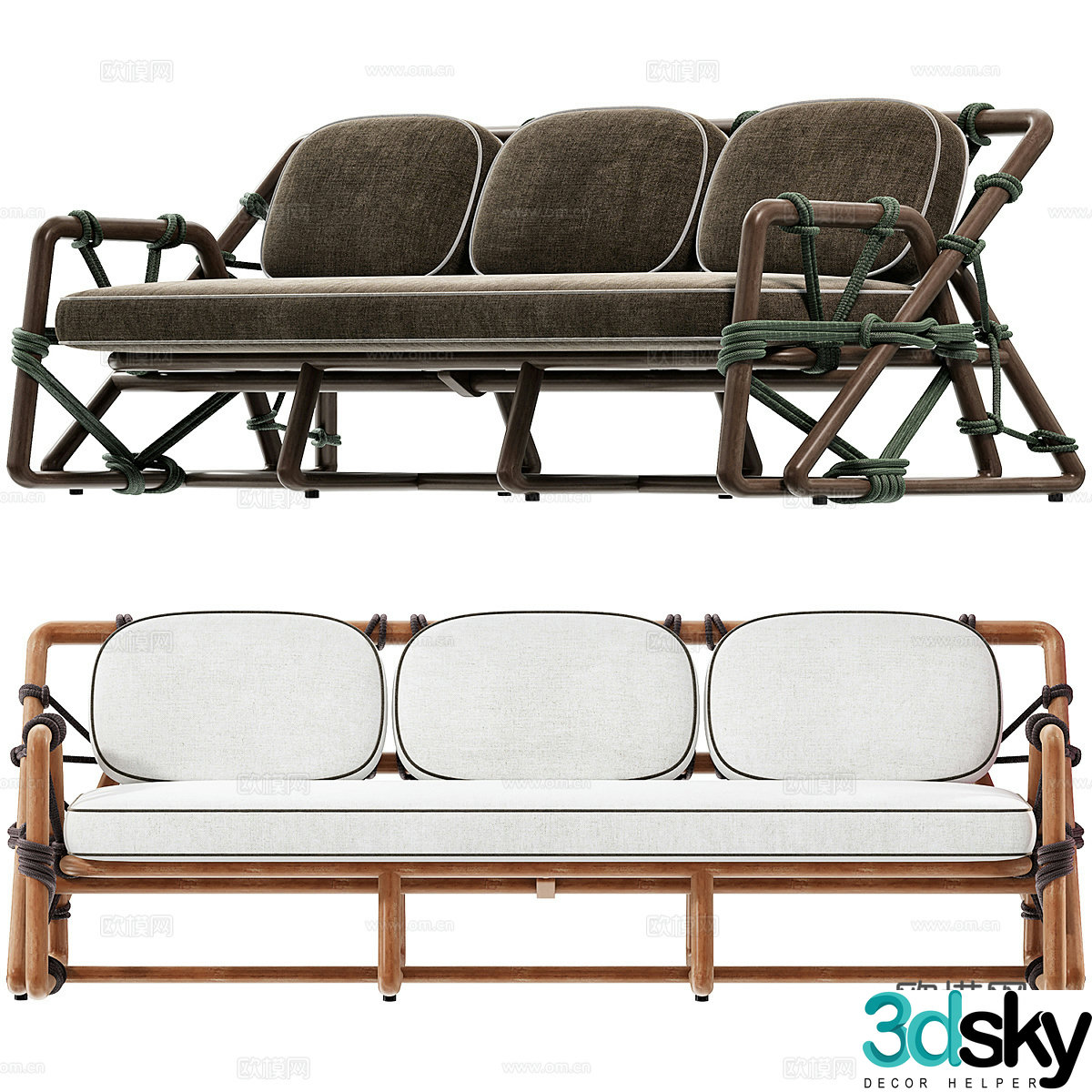 New Chinese style outdoor leisure sofa 3D model