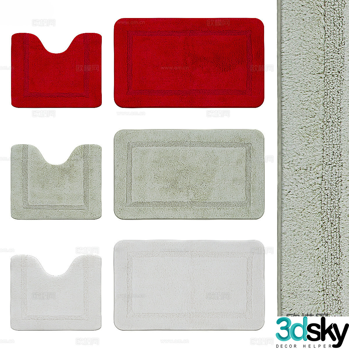 Modern bath mat bath blanket 3d model