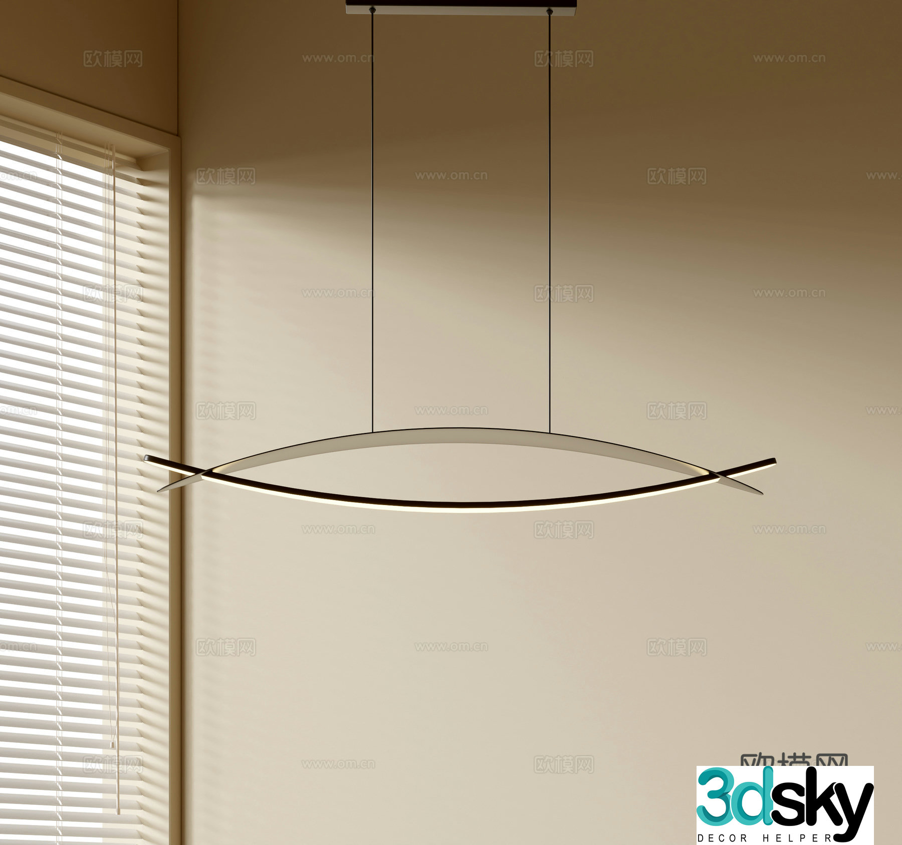 Modern simple chandeliers Nordic style chandeliers Mediterranean style chandeliers Study lamp combination Restaurant lamp 3D model