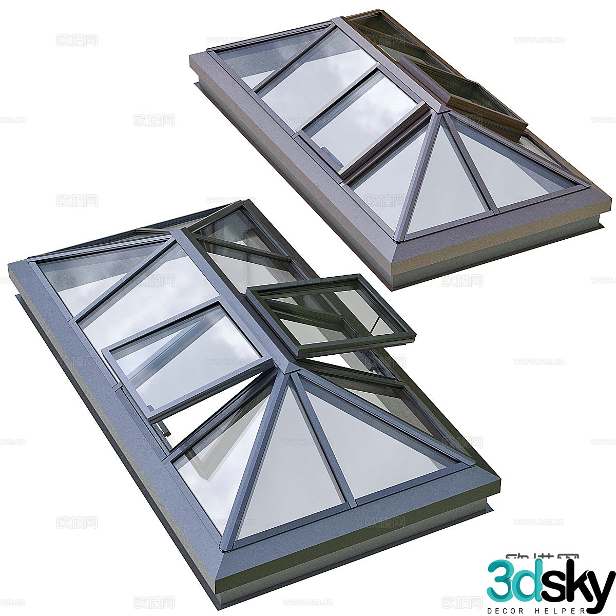 New Chinese style skylight 3D model
