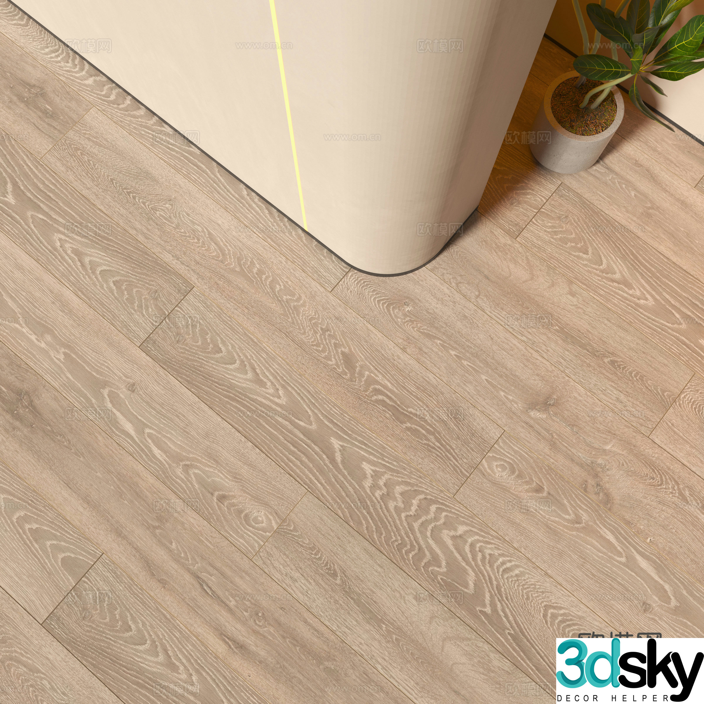 Modern wood flooring 3D model