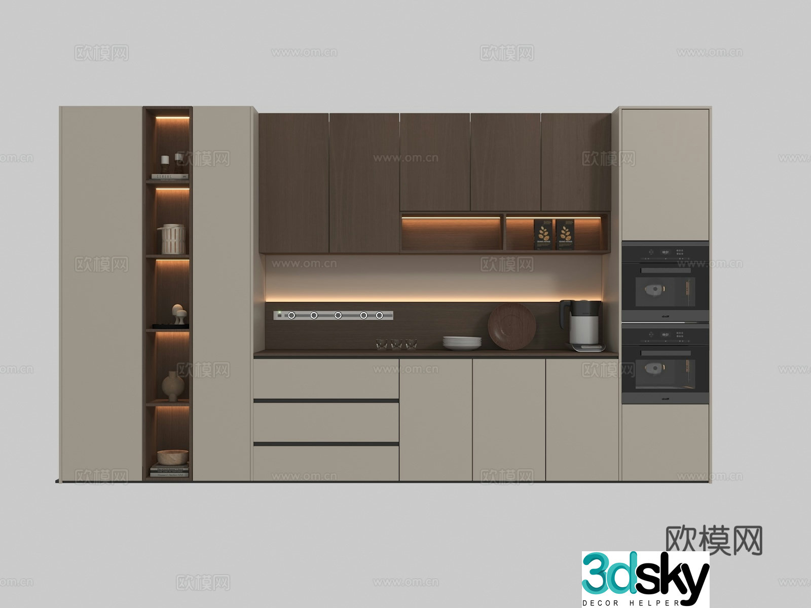Middle-aged wine cabinet 3D model