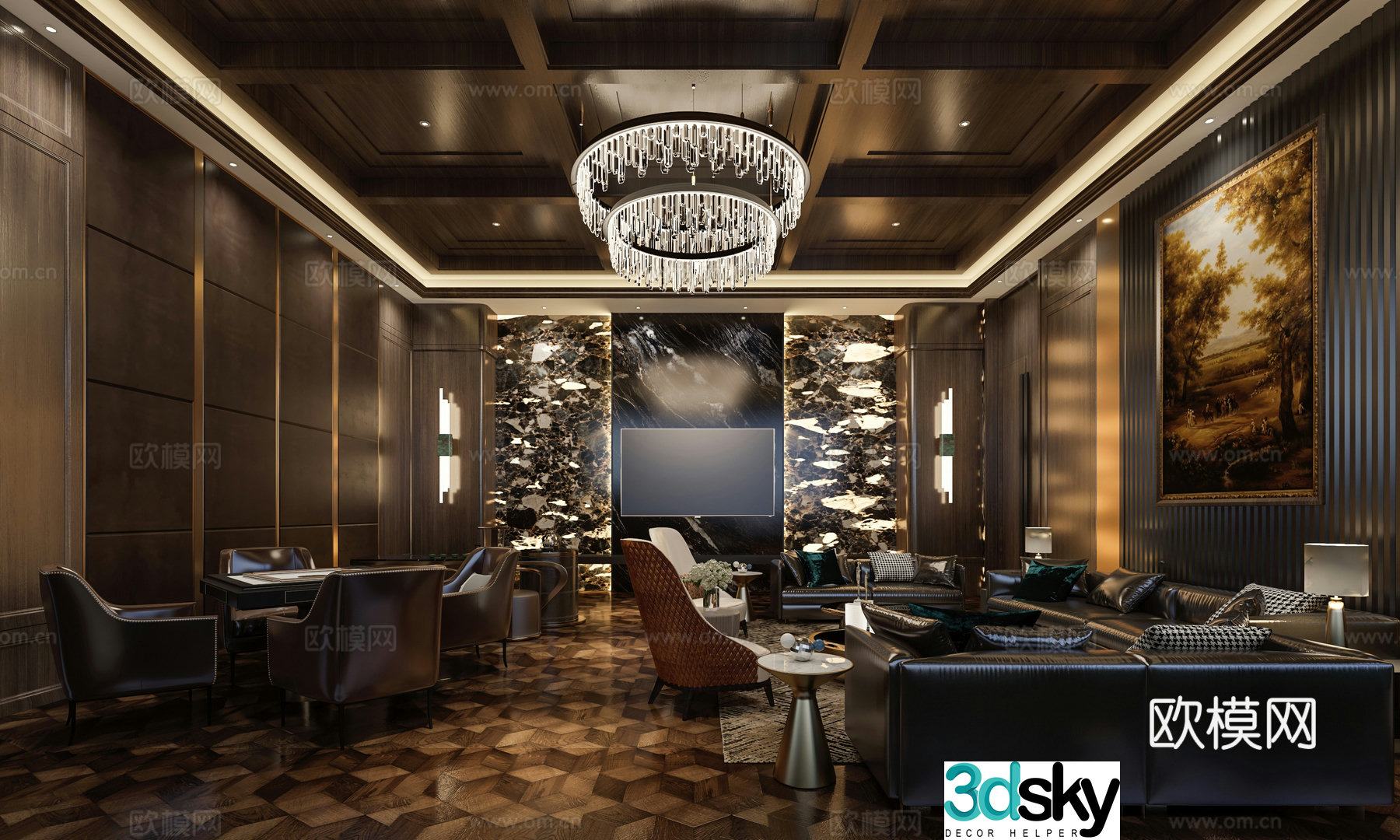 Italian light luxury club box bar box 3d model