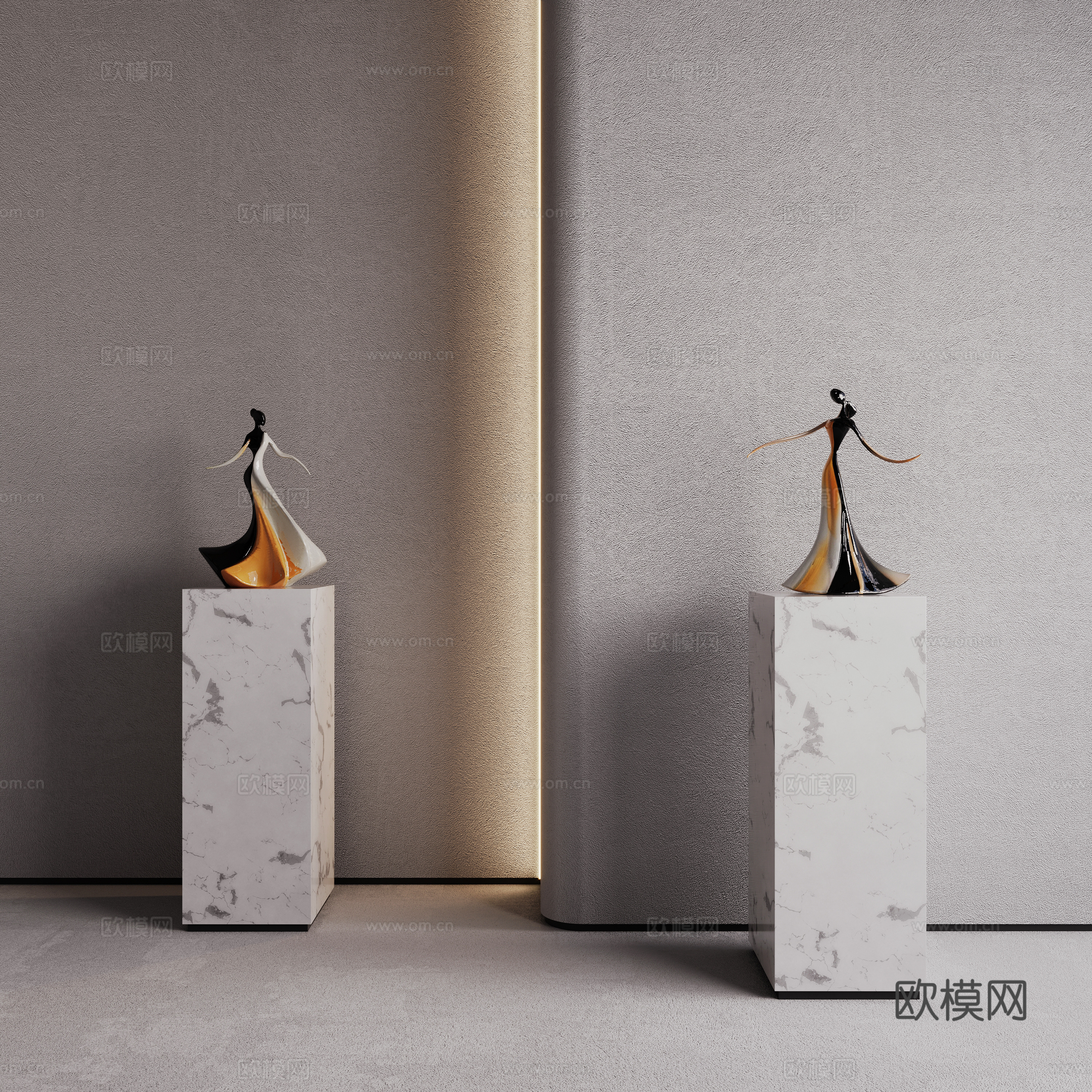 Modern sculpture ornaments 3d model