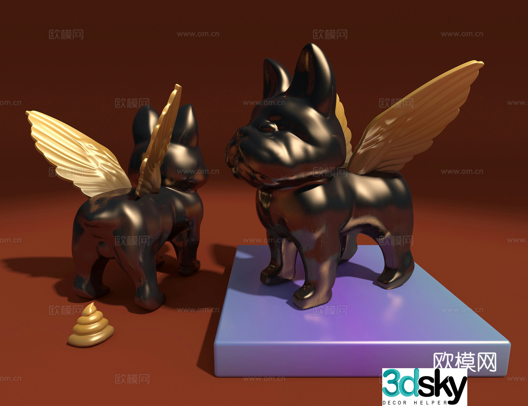 Flying Dog 3d model