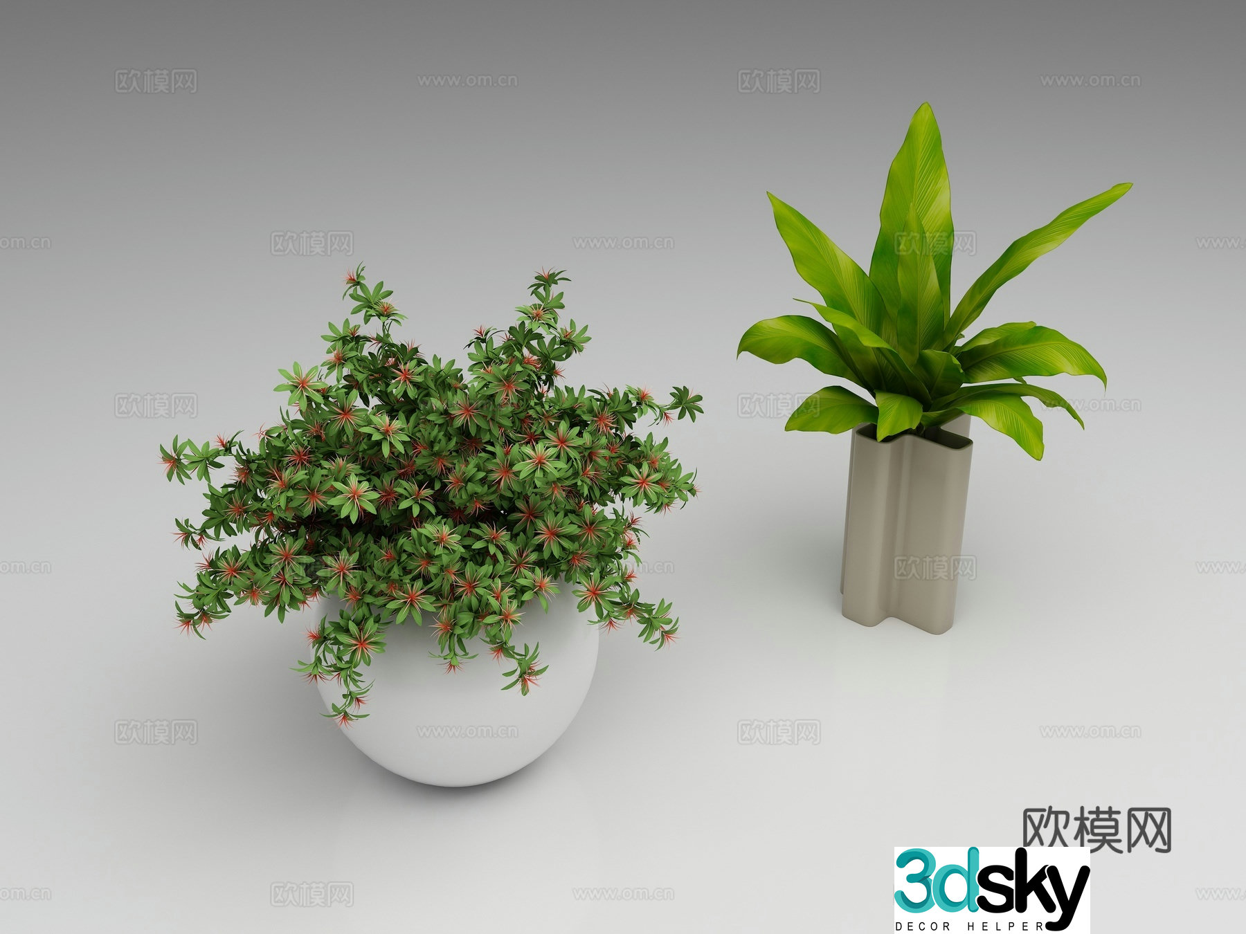 Vase Potted Plants Ornaments Flower Art Bonsai 3D Model