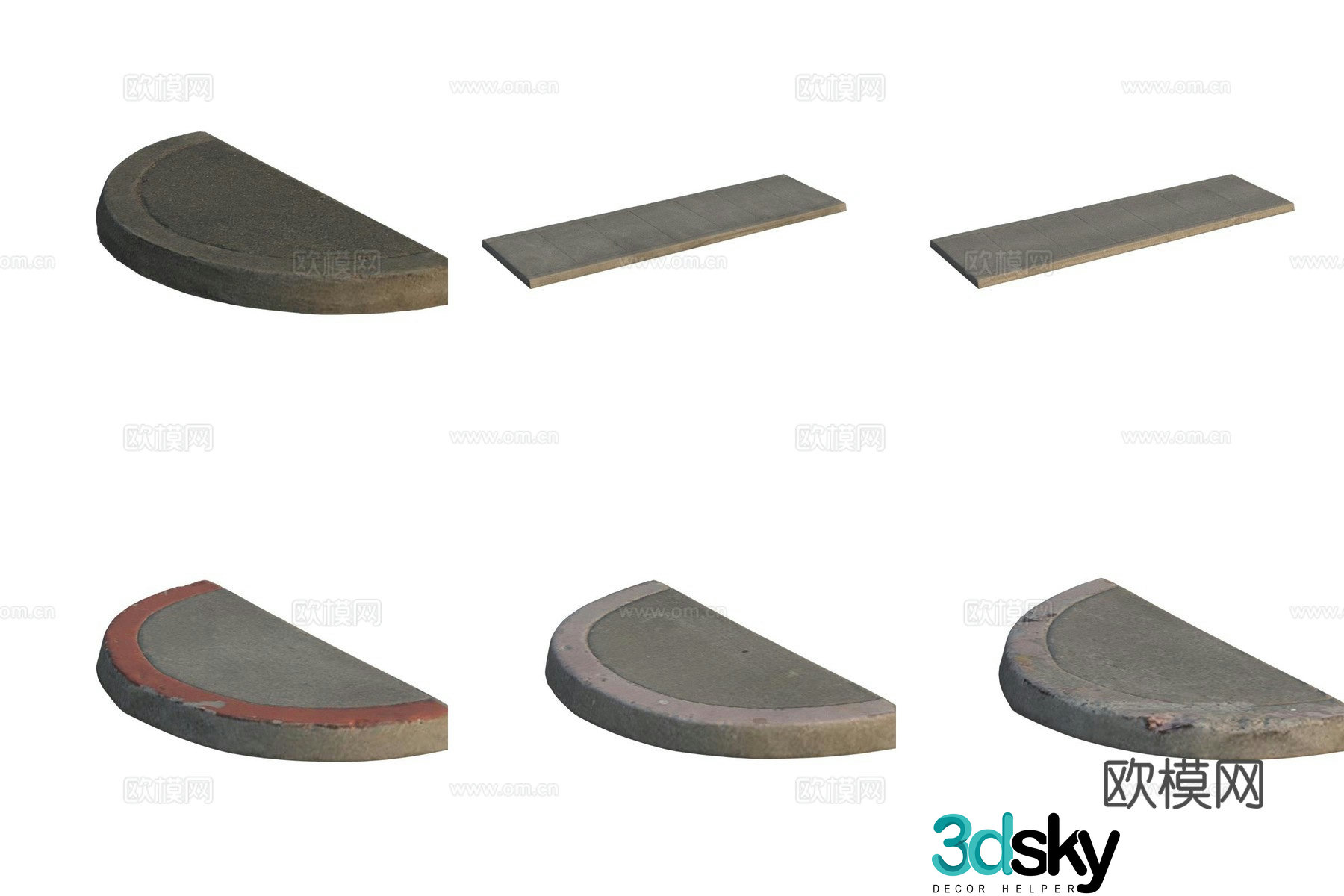 3D model of sidewalk floor tiles