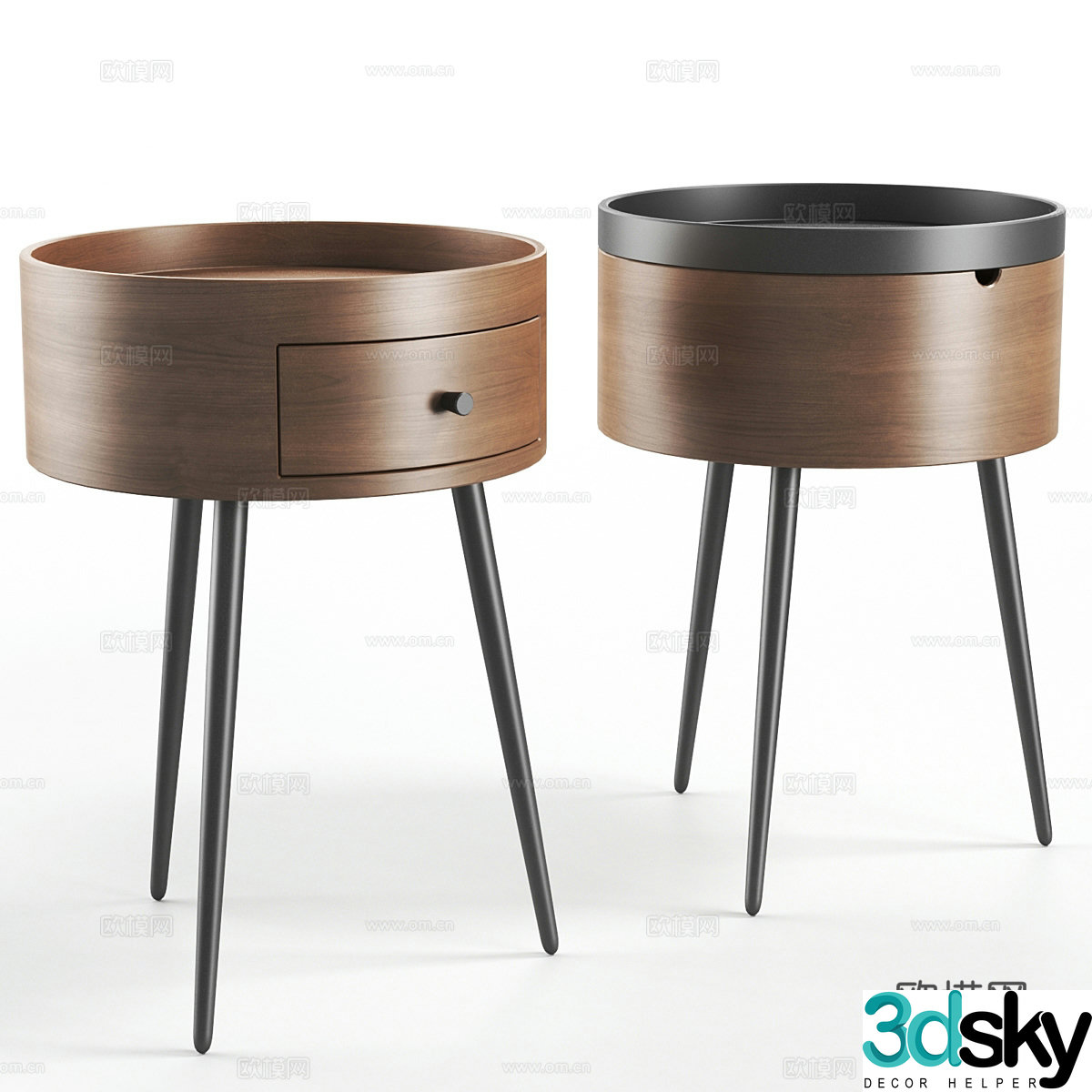 New Chinese bedside table 3D model