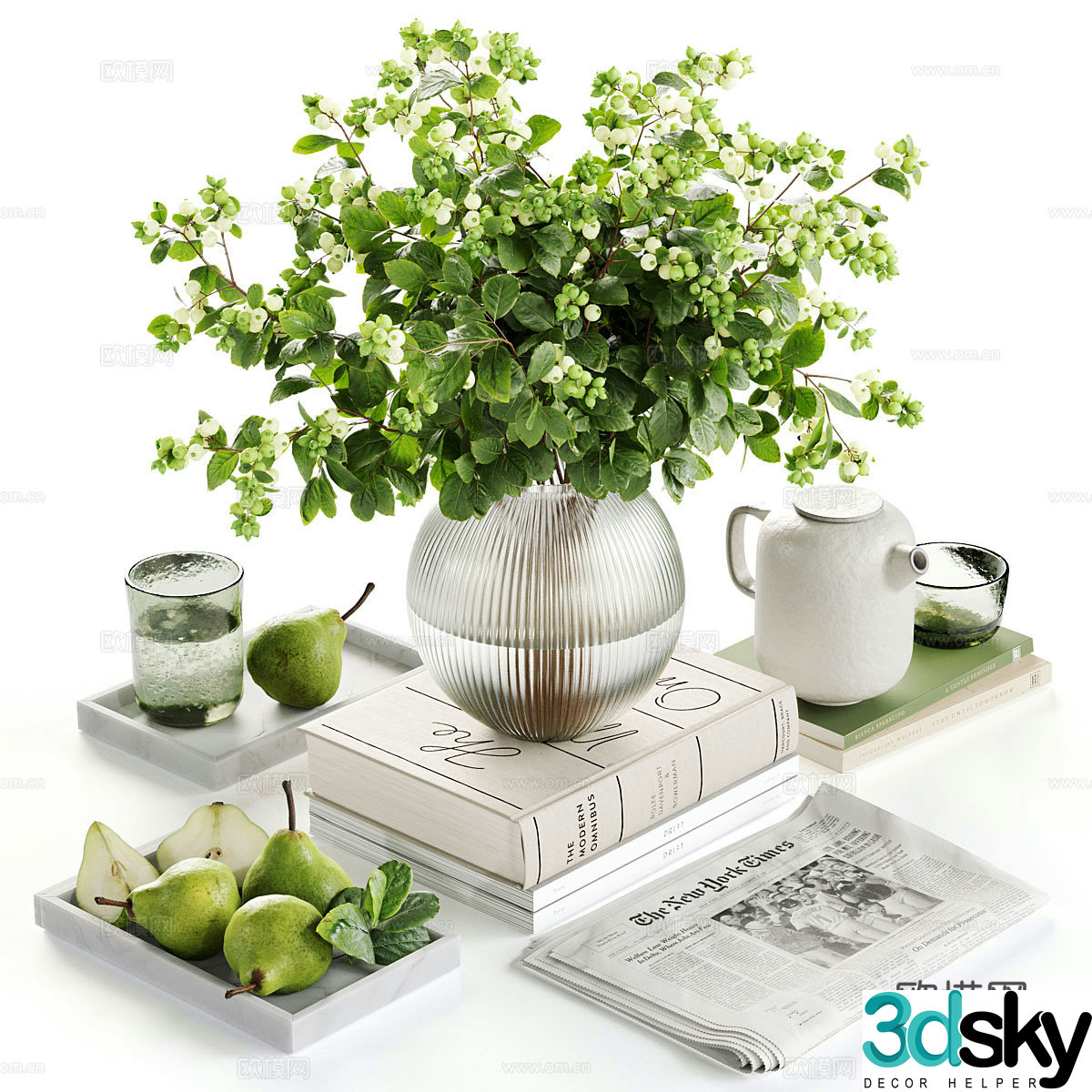 Modern jewelry vase flower art 3d model
