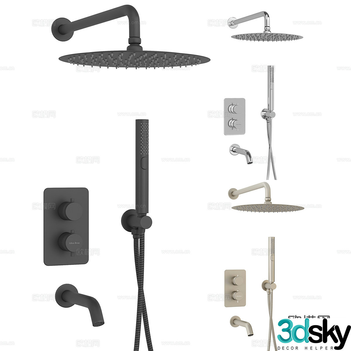 Modern shower head 3d model