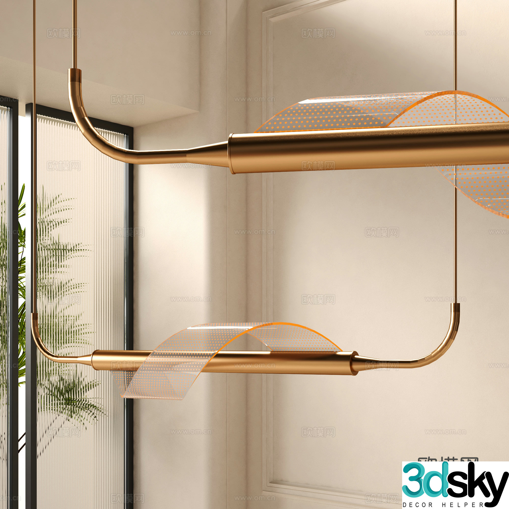 Modern chandelier 3d model