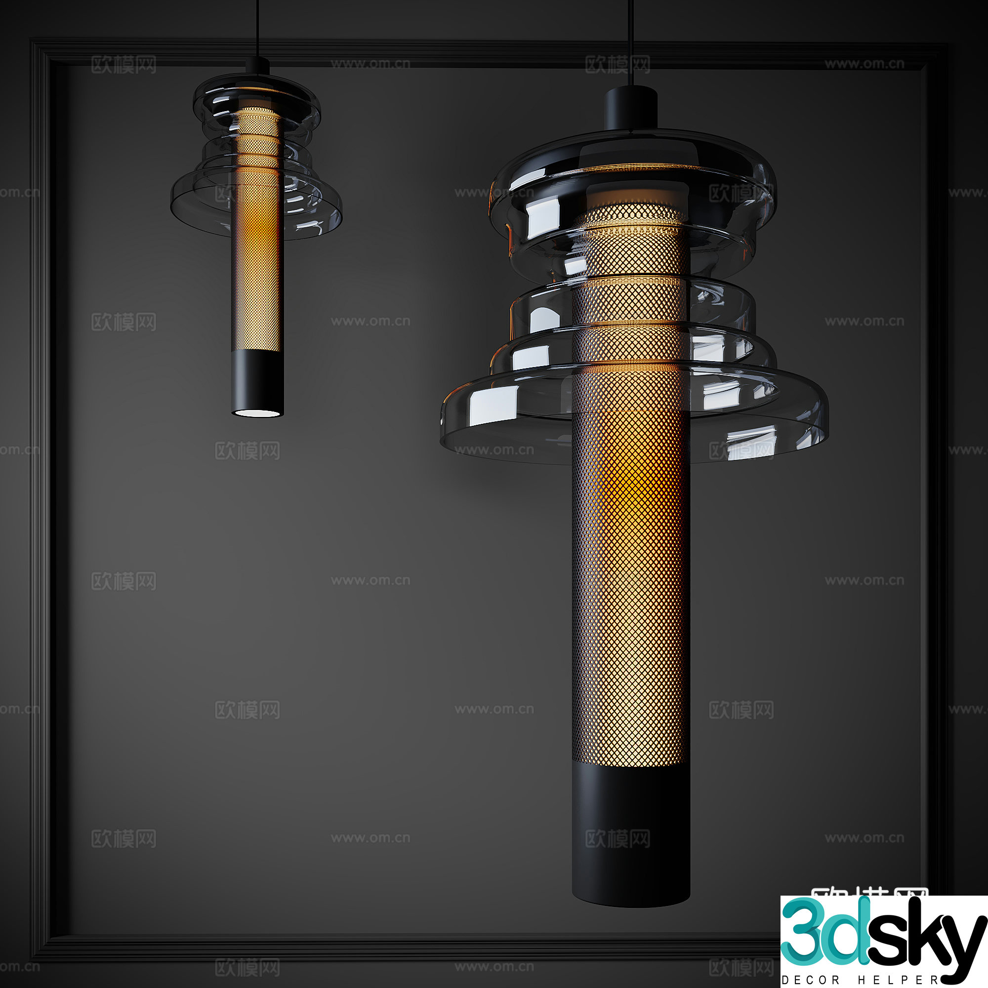 Chandelier Glass Chandelier Metal Chandelier Long Strip Chandelier Small Chandelier Restaurant Chandelier Art Chandelier 3D Model