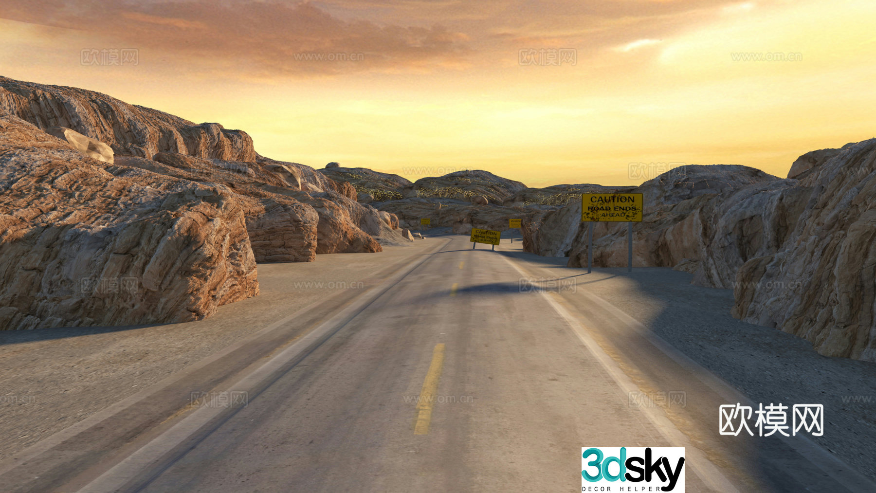 Modern western valley landscape 3d model