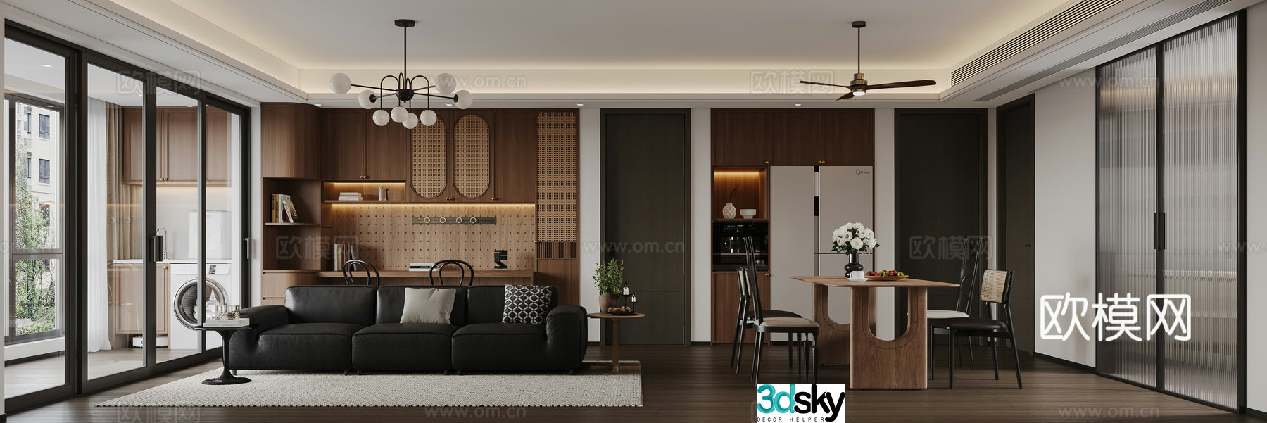 3D model of medieval style living room restaurant