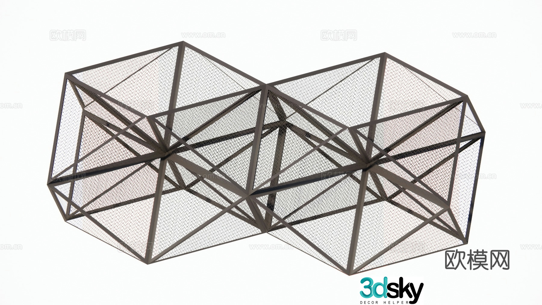 Modern art landscape installation furnishings hollow sculpture sketch combination 3D model