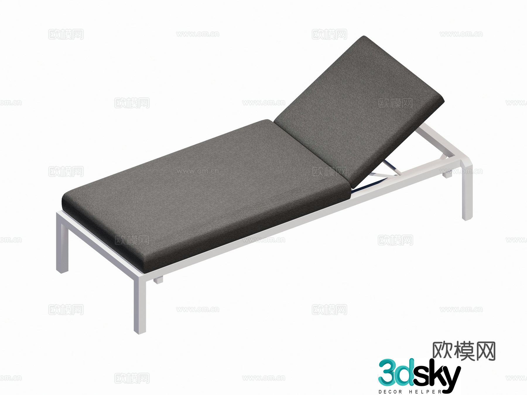 Modern French lounge chair beach chair pool chair single chair combination 3D model