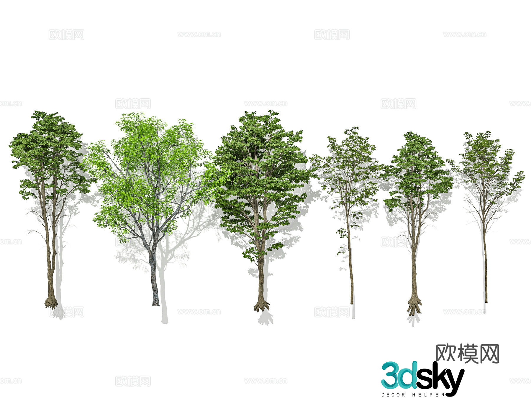 Modern tree street tree landscape tree garden tree lonely tree clustered geek combination 3D model