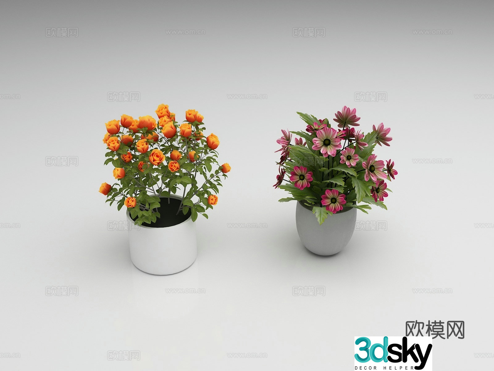 Vase Potted Plants Ornaments Flower Art Bonsai 3D Model