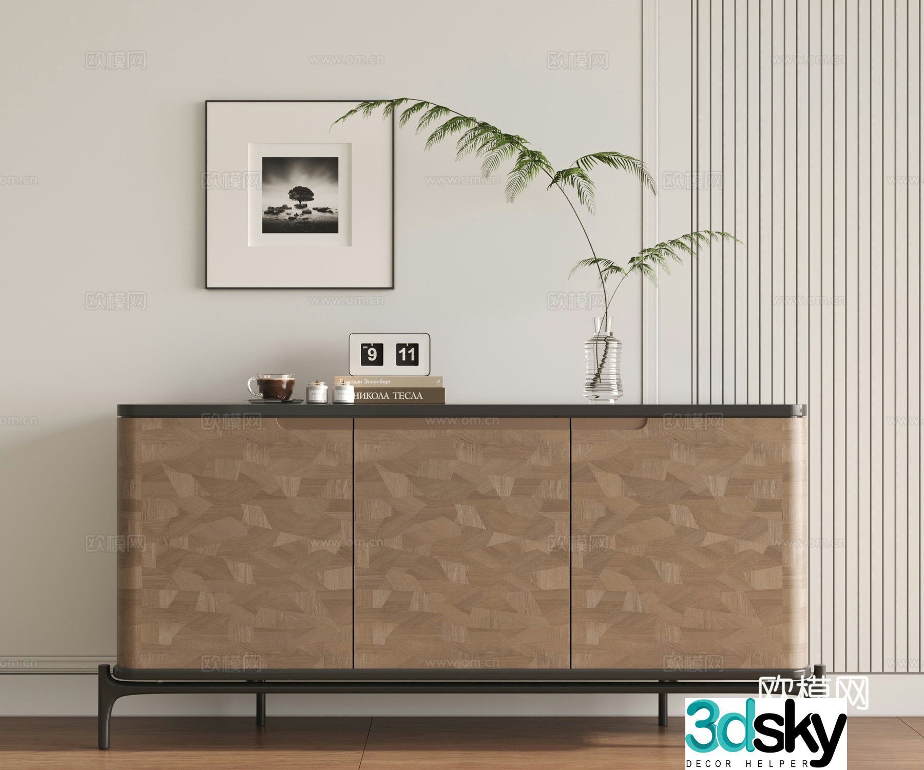 Modern Italian style entrance cabinet 3D model