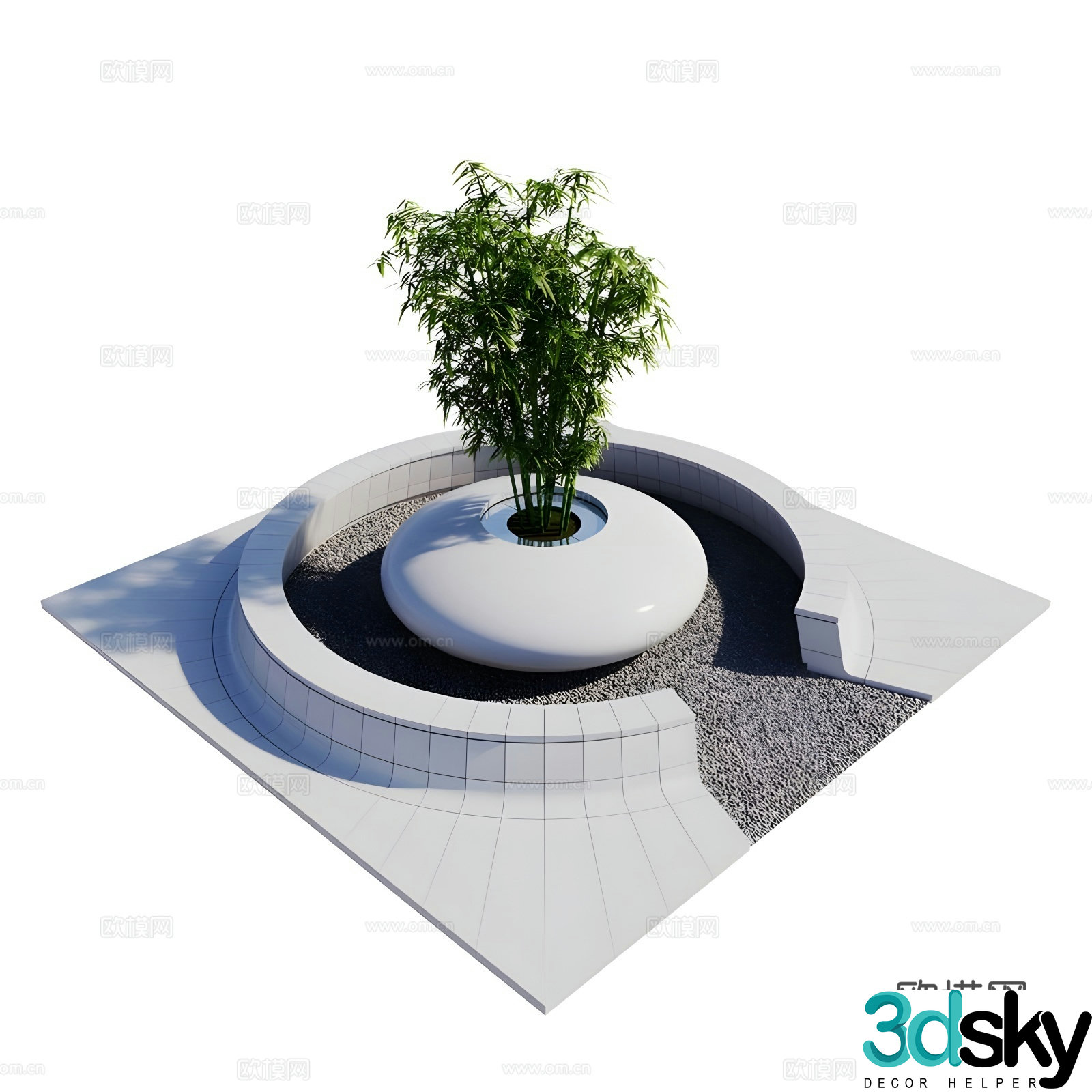 Modern garden 3d model