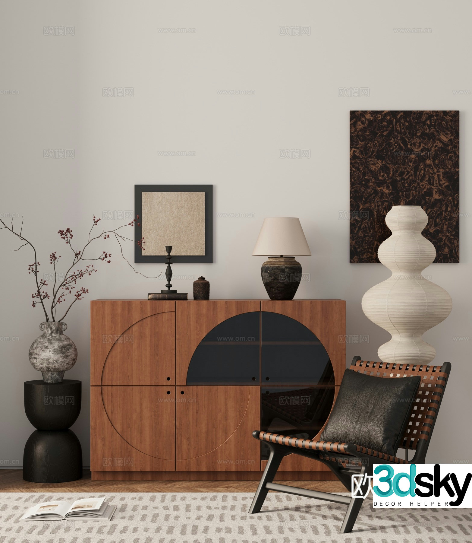 Modern medieval sideboard 3D model