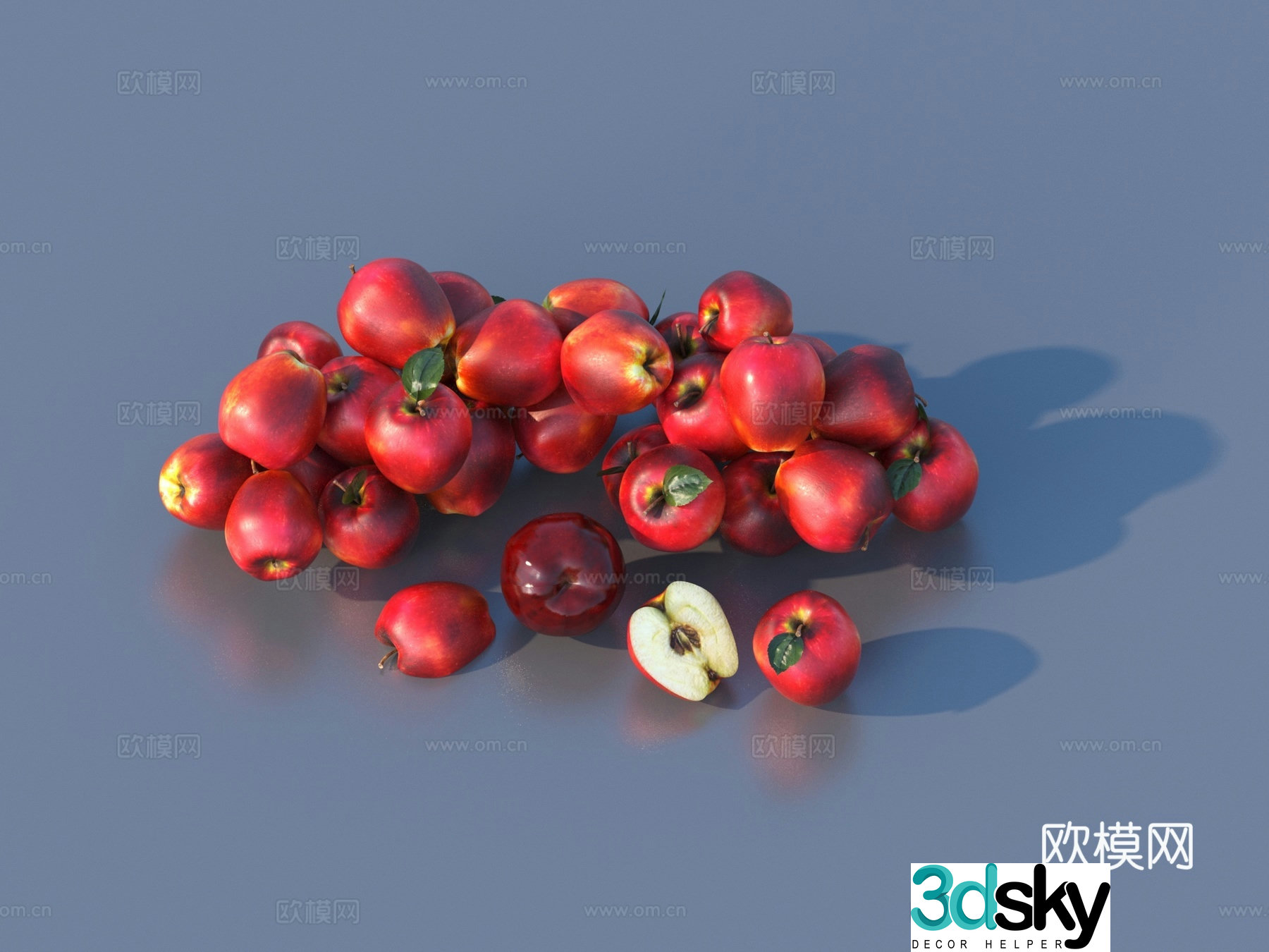 Apple Red Apple Fruit 3D Model