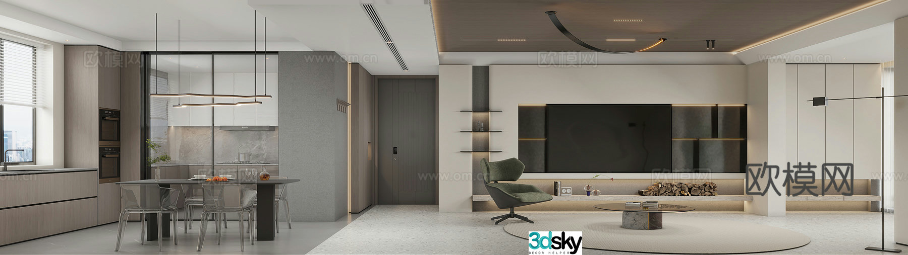 Modern living room sofa Bauhaus living room 3d model