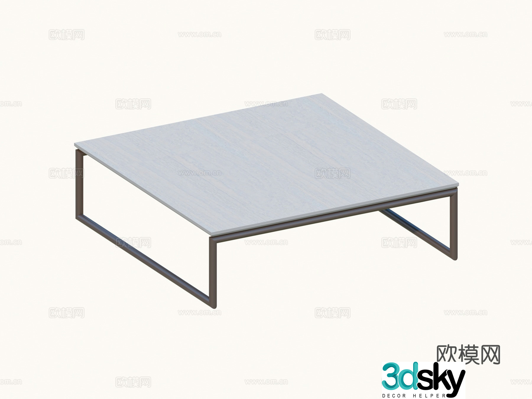 Modern Wasabi Coffee Table Square Table Rock Coffee Table Metal Rock Coffee Table Combination 3D Model