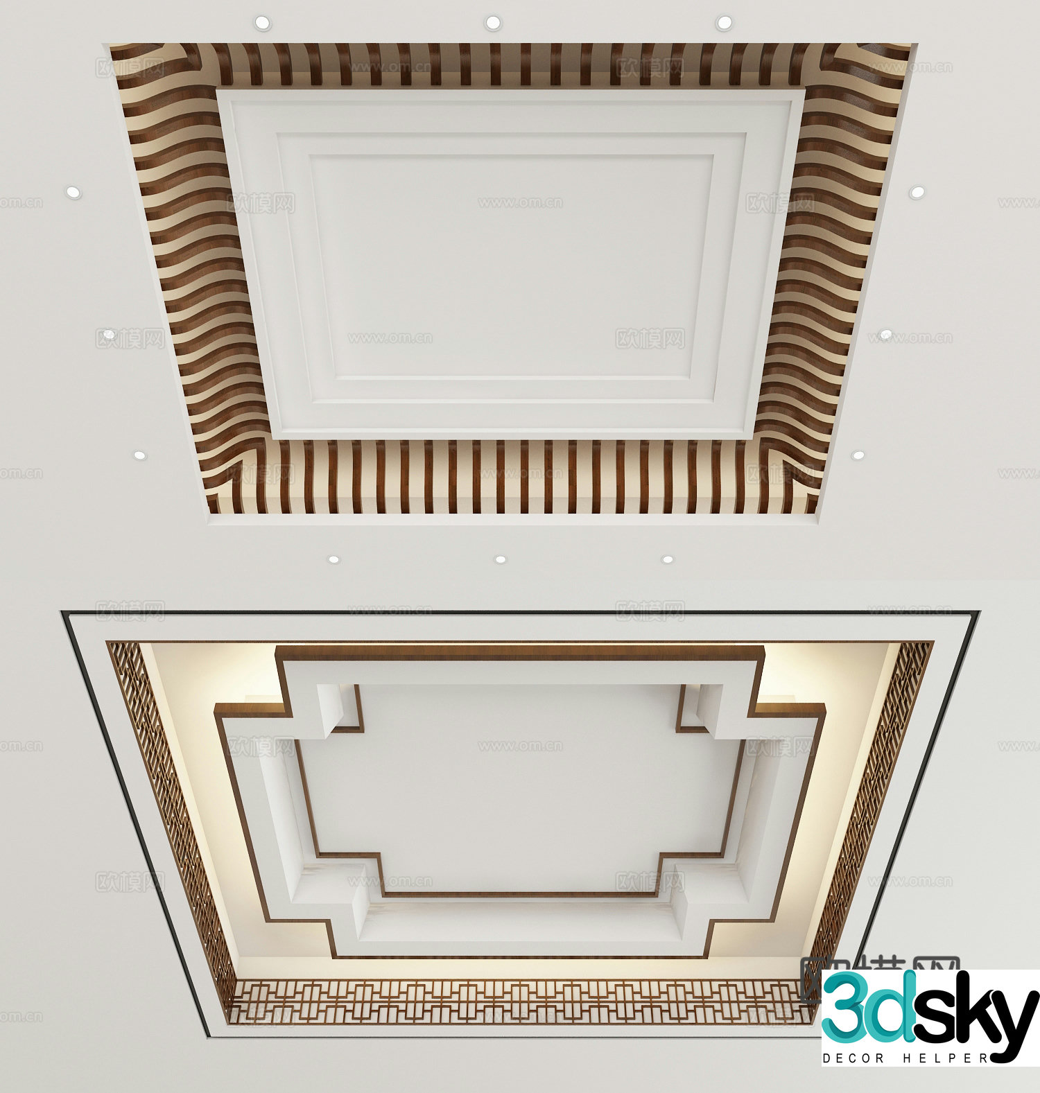 New Chinese style ceiling 3D model