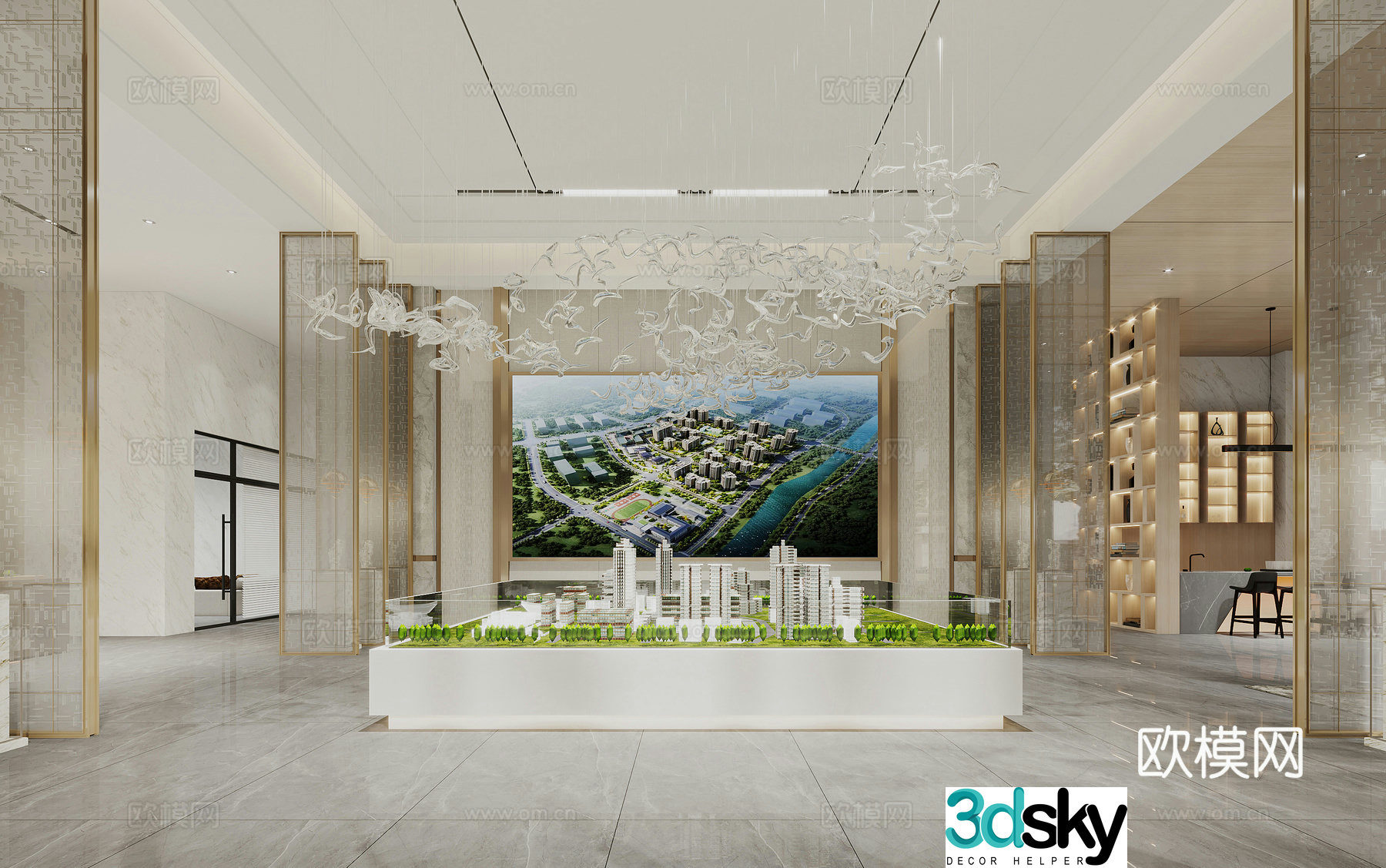 Modern sales office 3D model