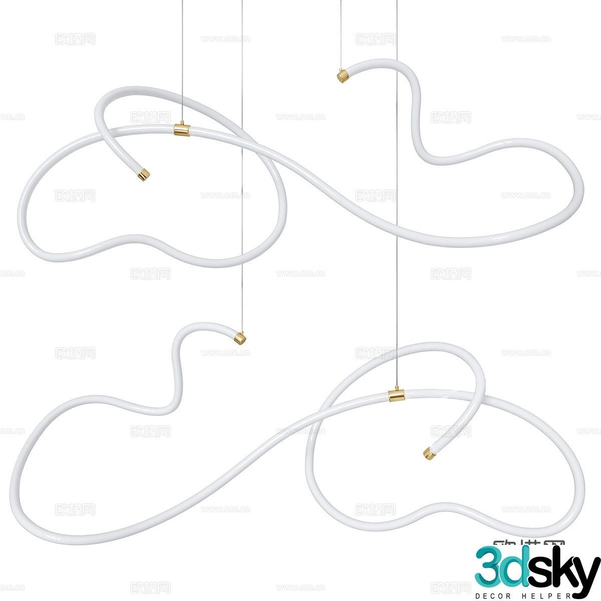 Modern light luxury decorative chandeliers 3d model