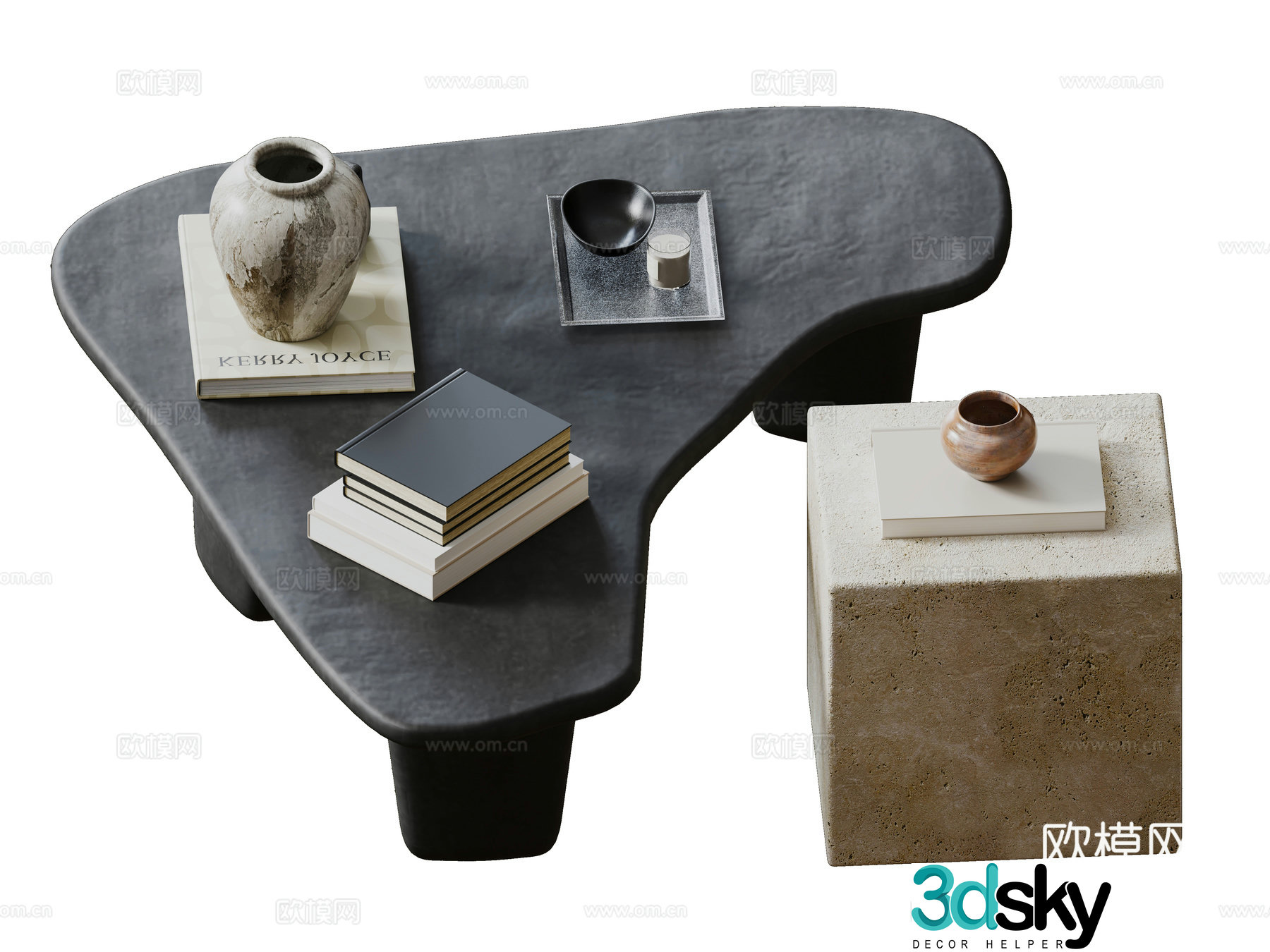 Middle-aged coffee table 3D model