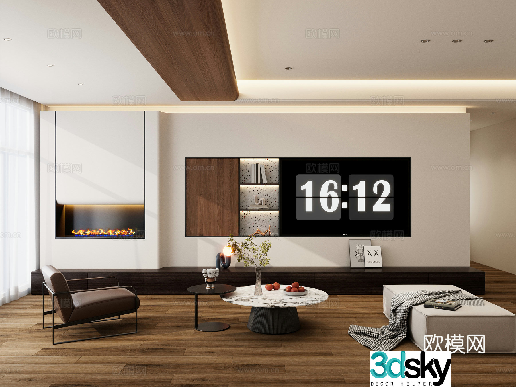 Italian style medieval style solid wood roof embedded TV large flat floor integrated TV entrance cabinet 3D model