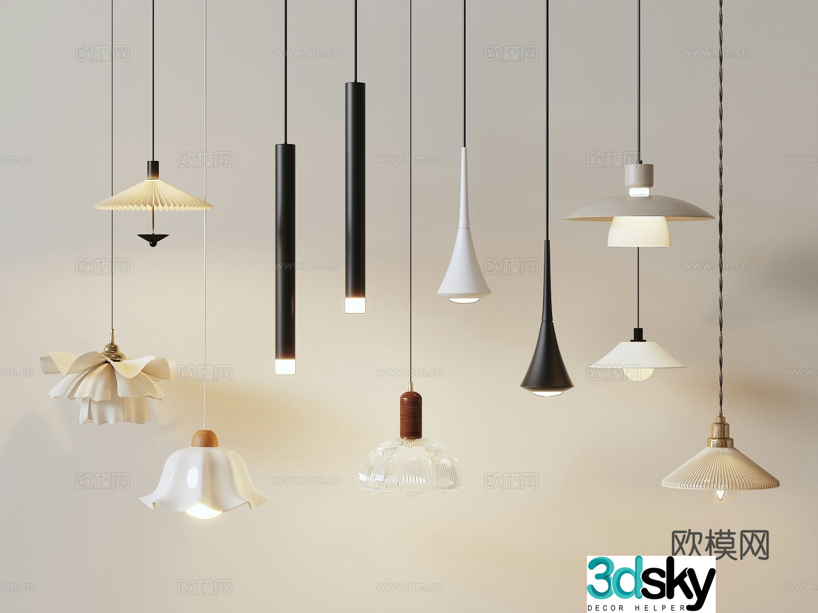 Modern small chandelier 3d model
