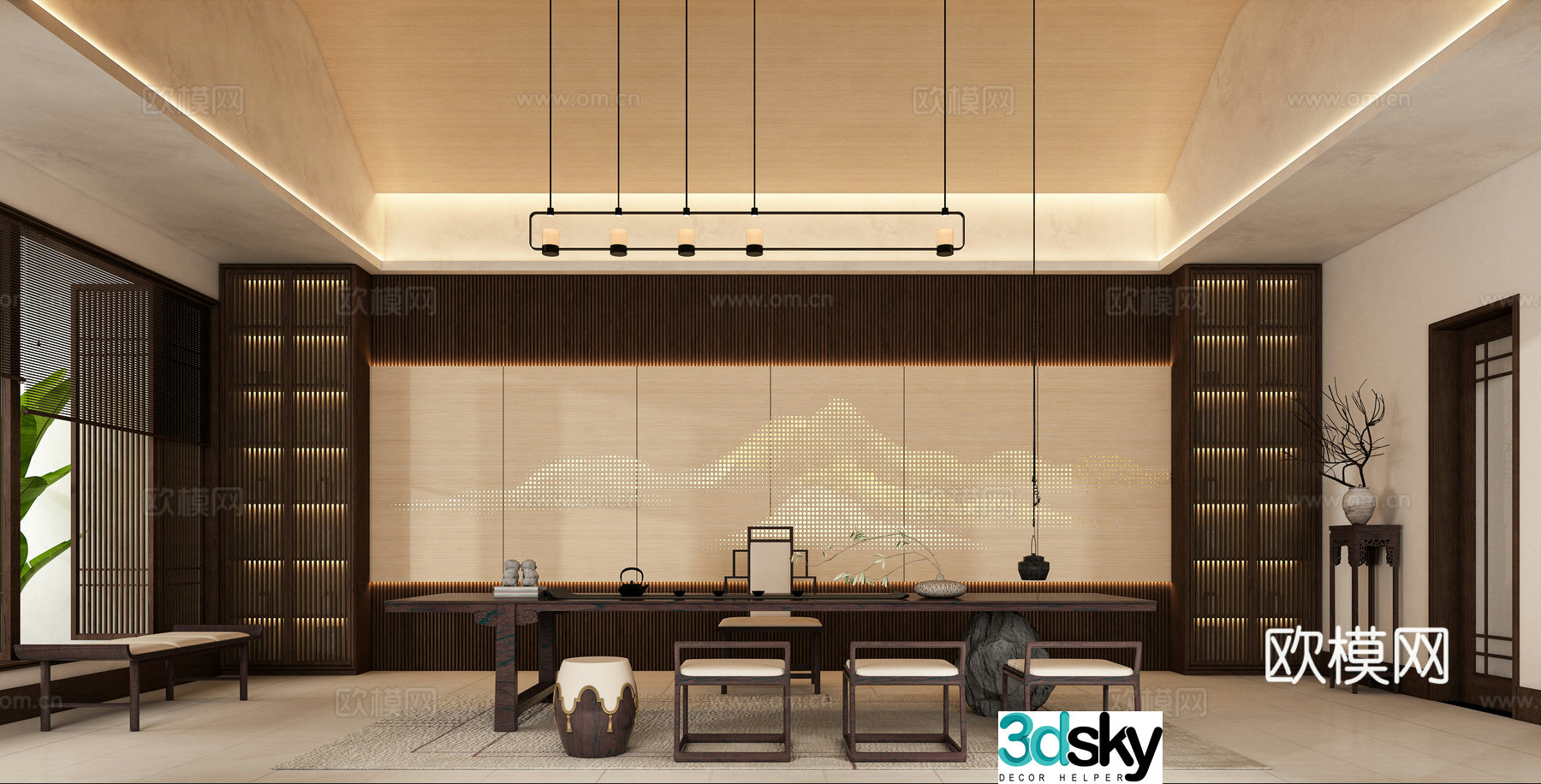 Song style Zen tea room 3D model