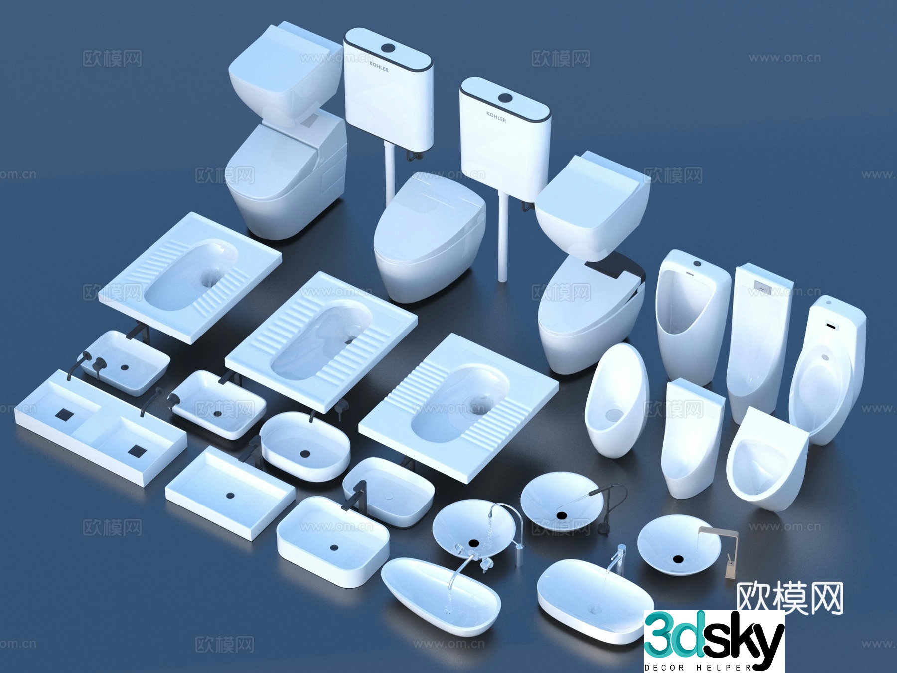 Toilet washbasin urinal urinal 3d model