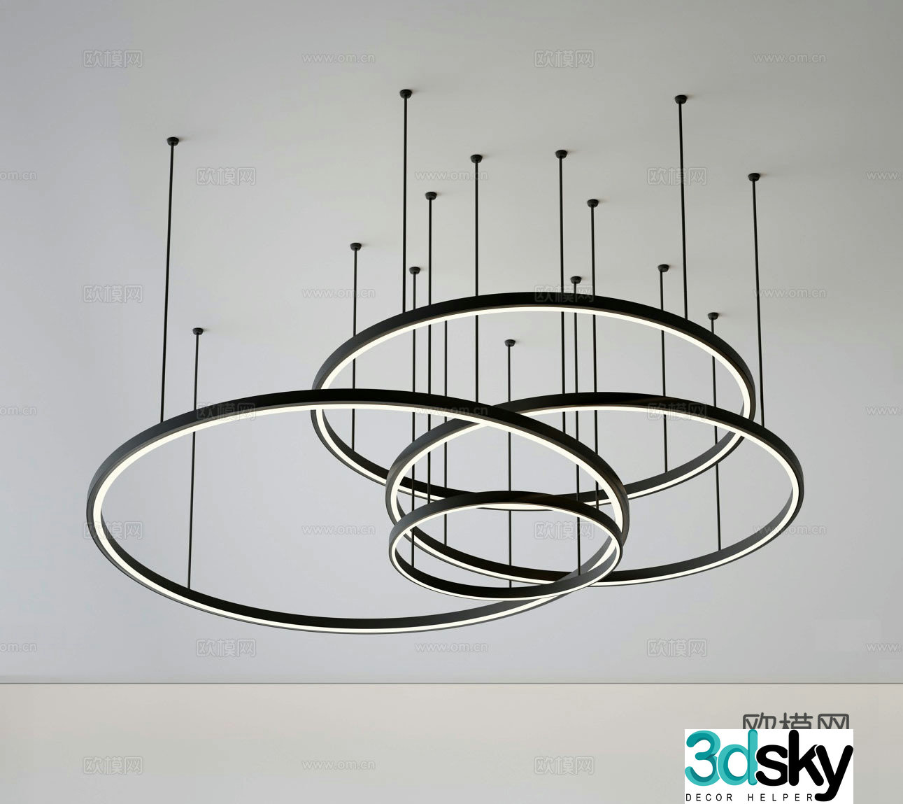 Modern chandelier 3d model