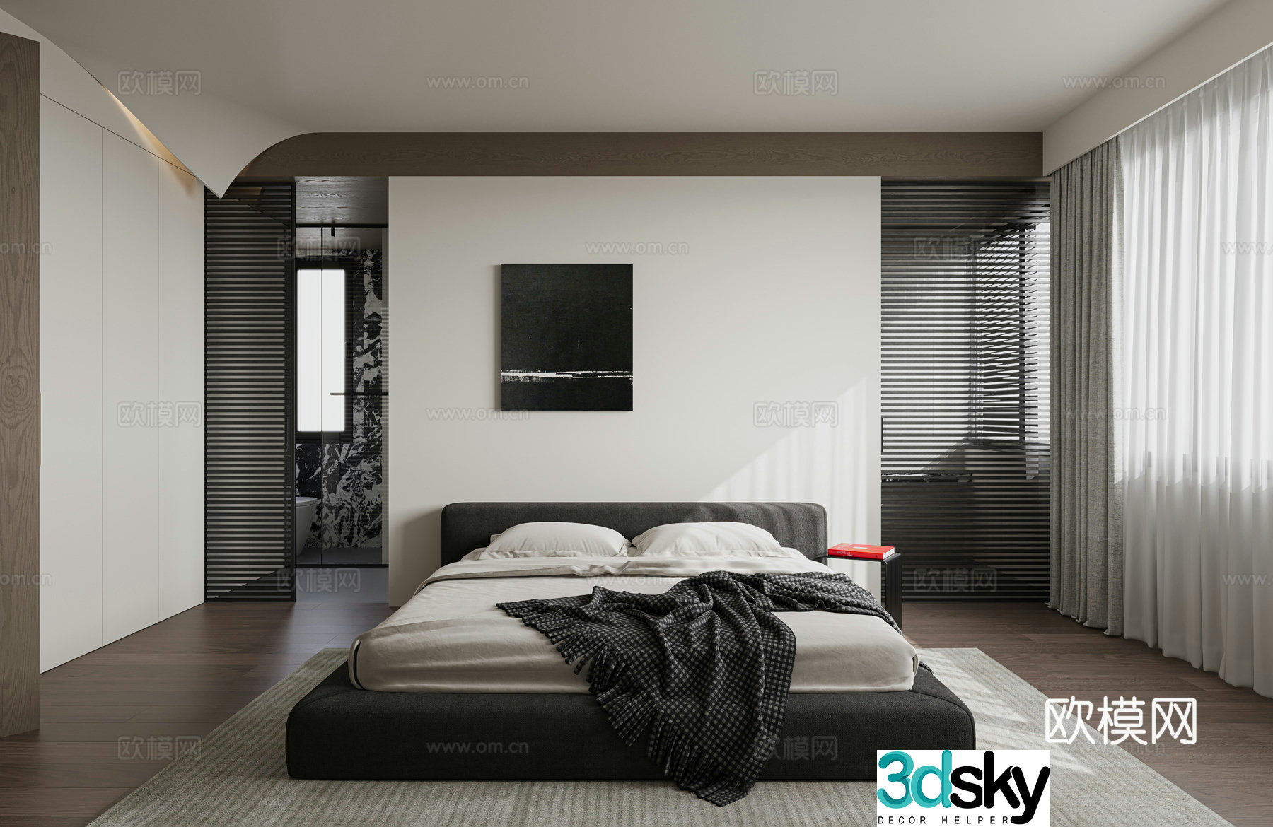 Modern Italian bedroom 3d model