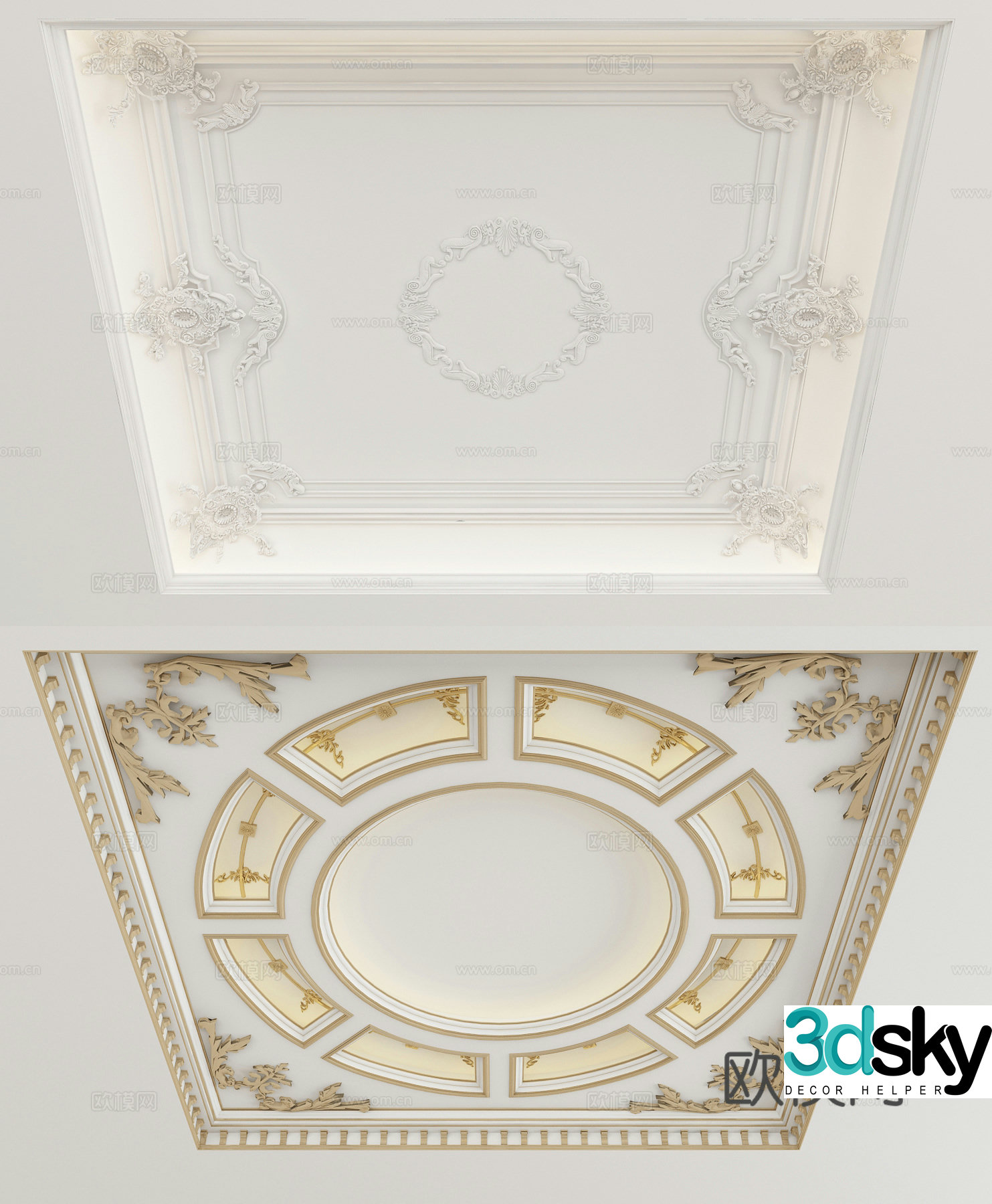 European style ceiling 3D model