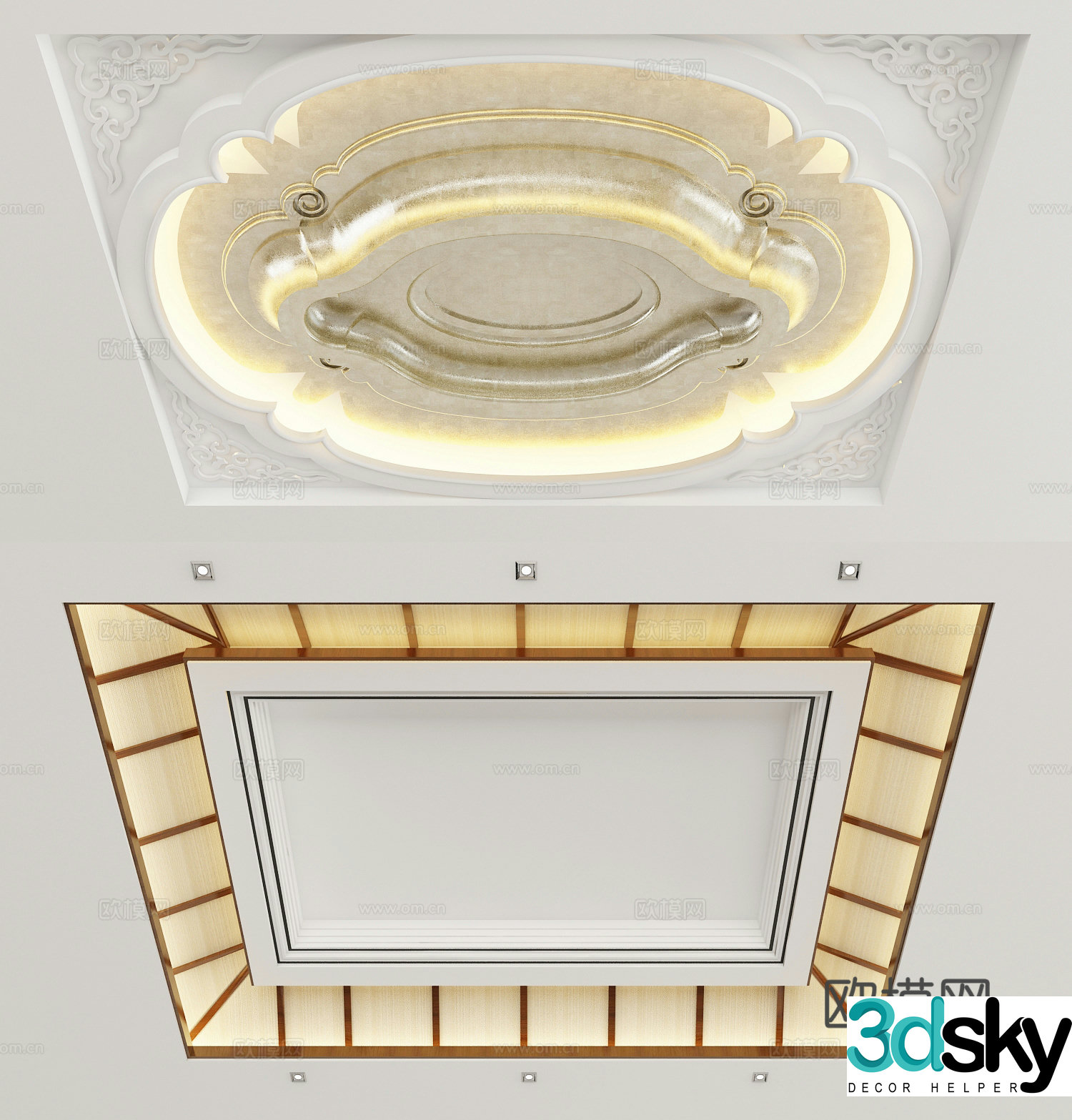 New Chinese style ceiling 3D model