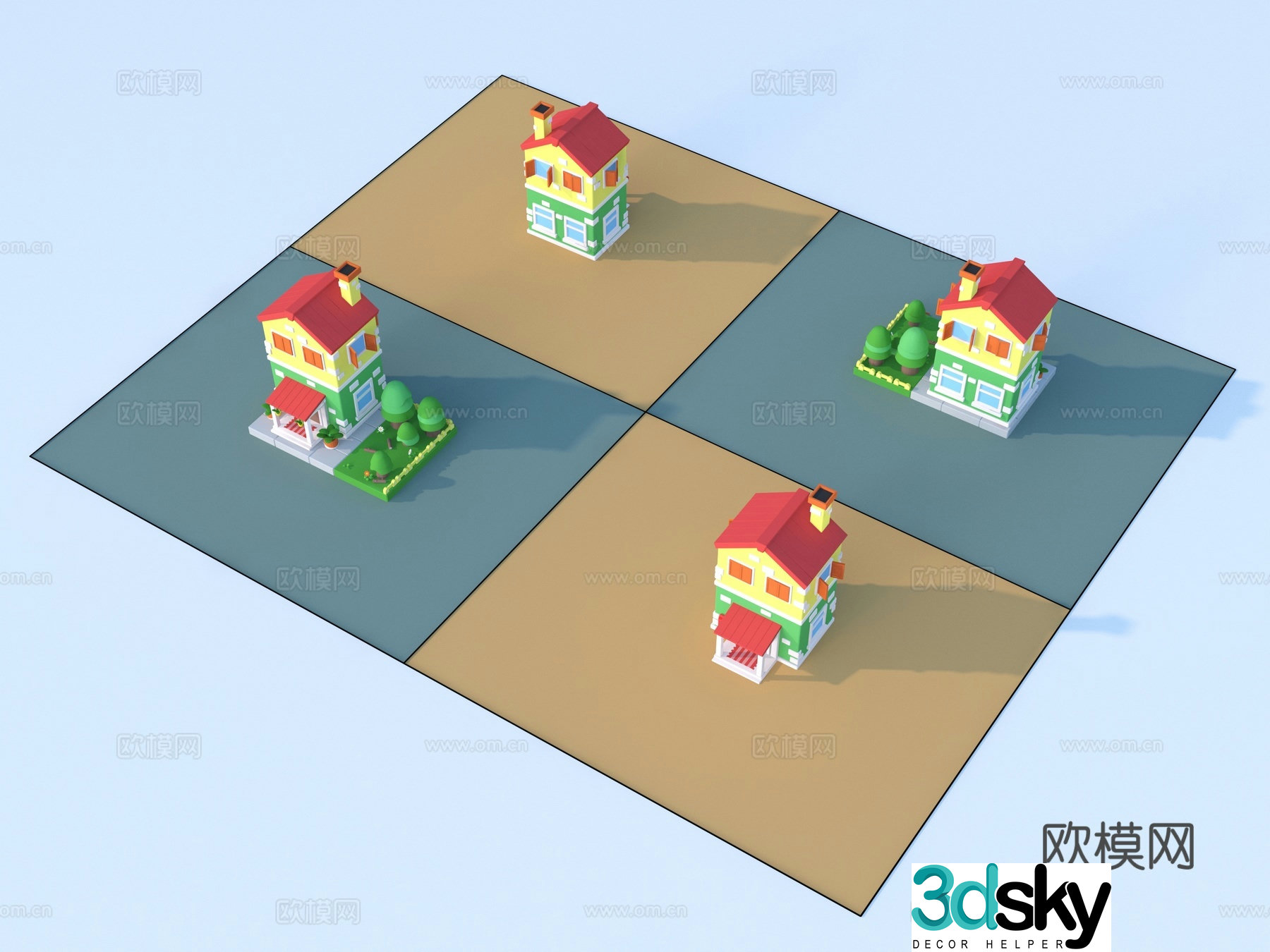 Cartoon toys Architecture Sketch 3d Model