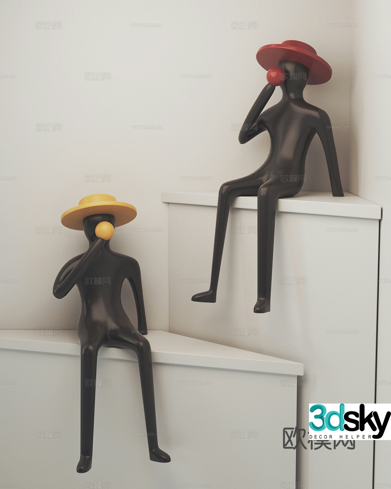 Modern character sculpture ornament 3d model