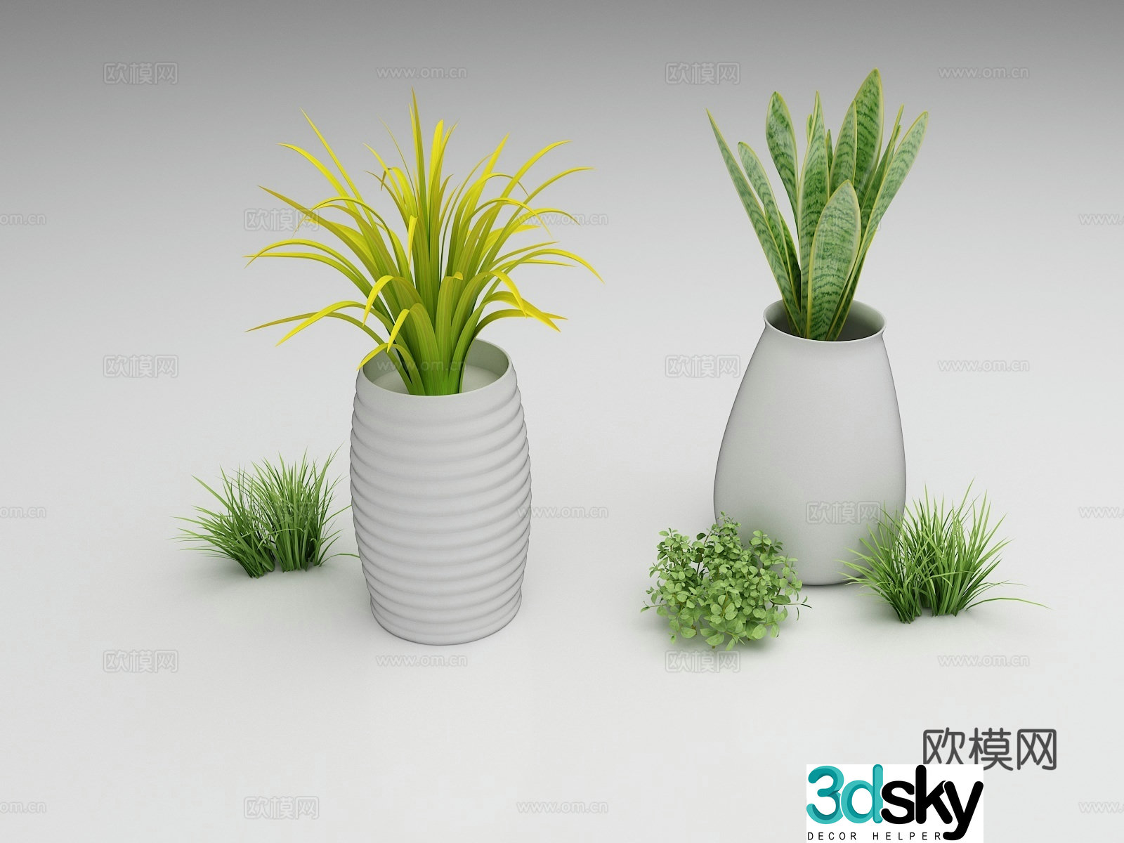 Vase Potted Plants Ornaments Flower Art Bonsai 3D Model