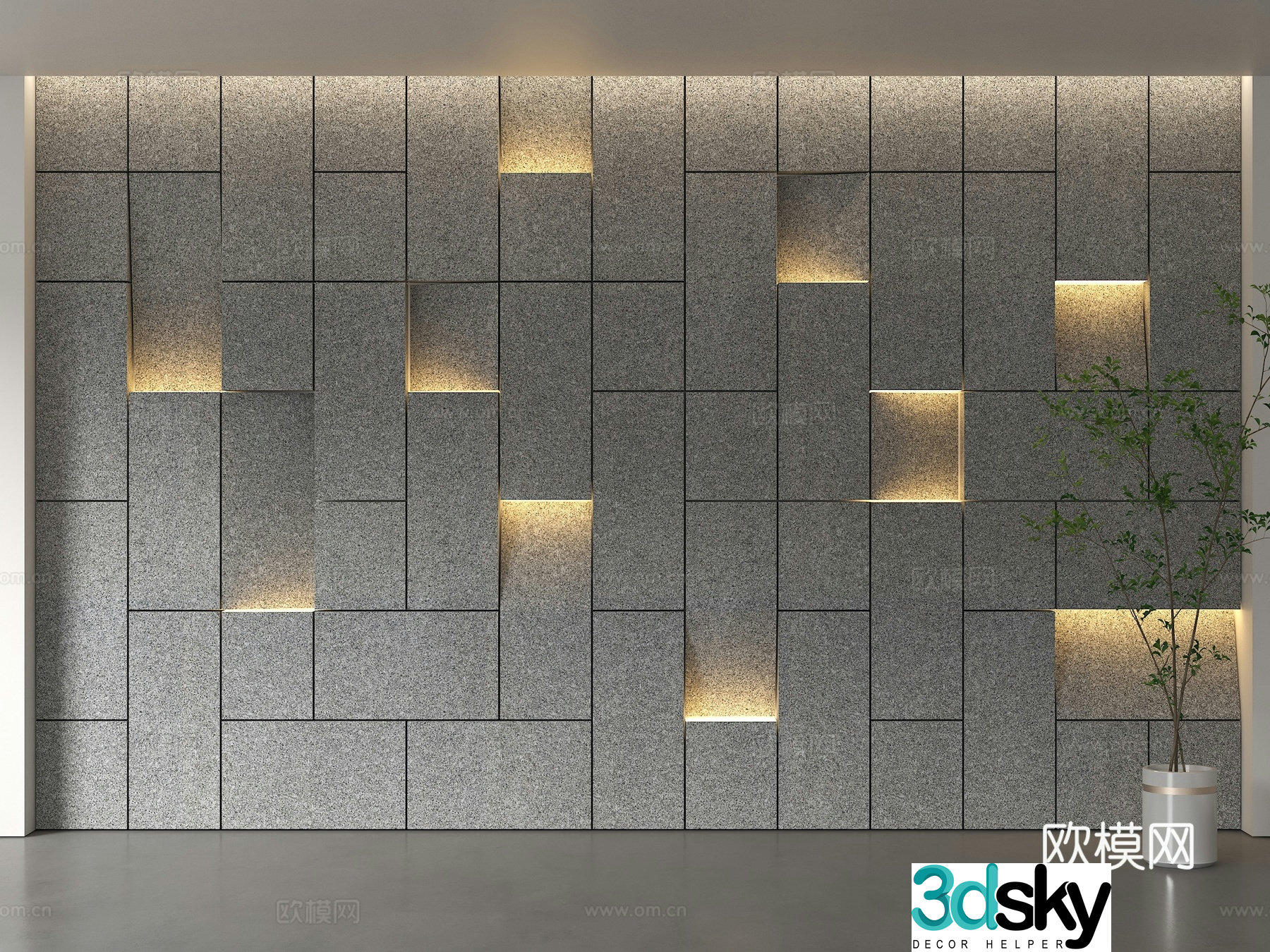 Modern porch background wall Stone background wall Geometric stone background wall Stone gradient background wall Rock 3d model